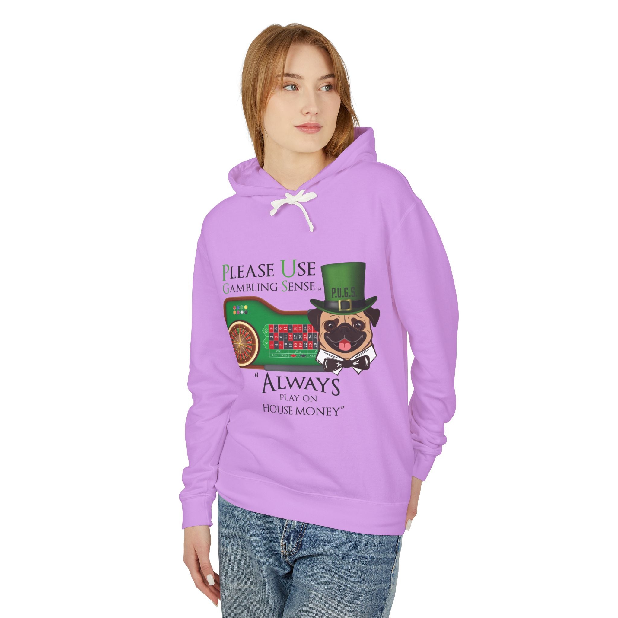Funny roulette graphic hoodie by P.U.G.S. Apparel