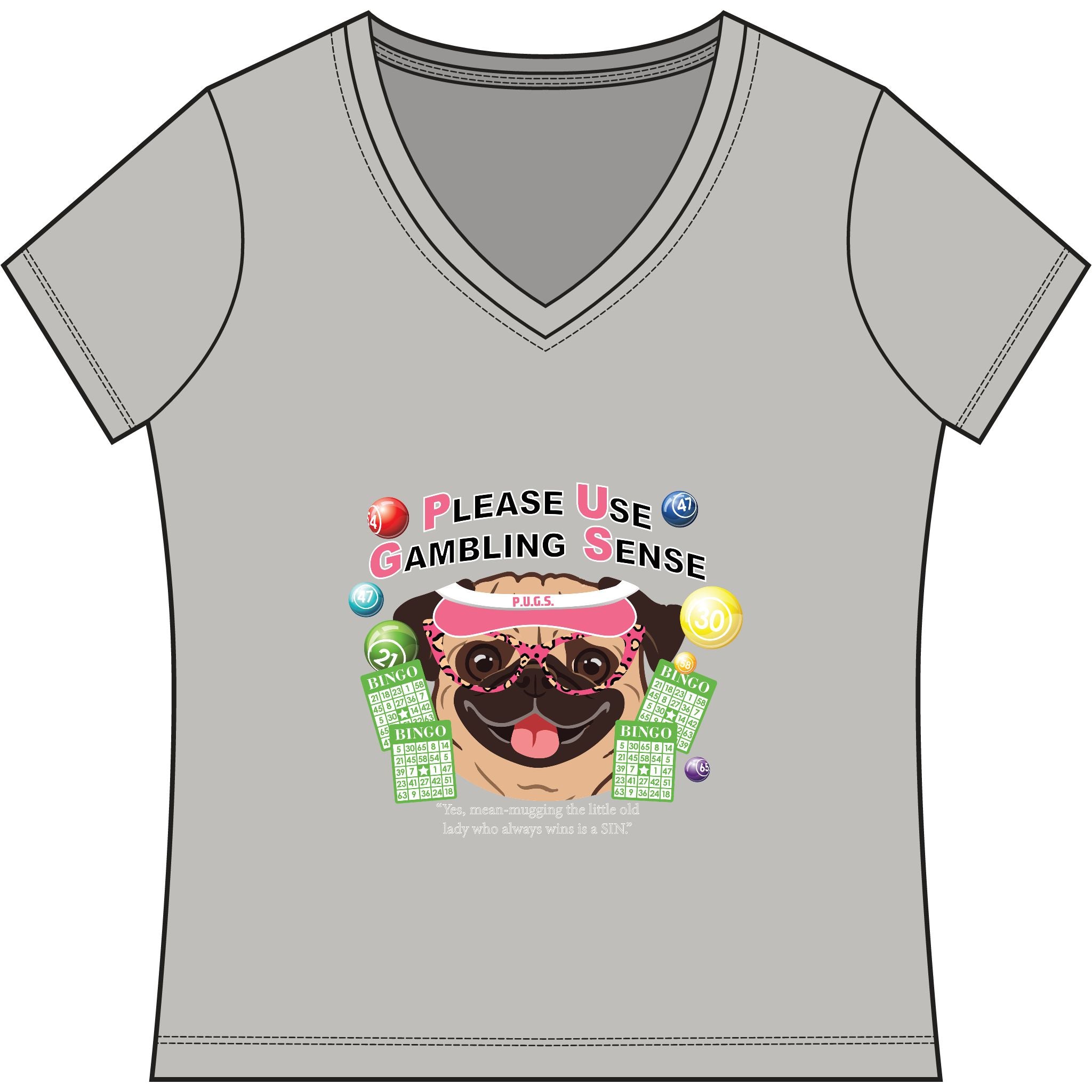 Funny bingo graphic tee by P.U.G.S. apparel