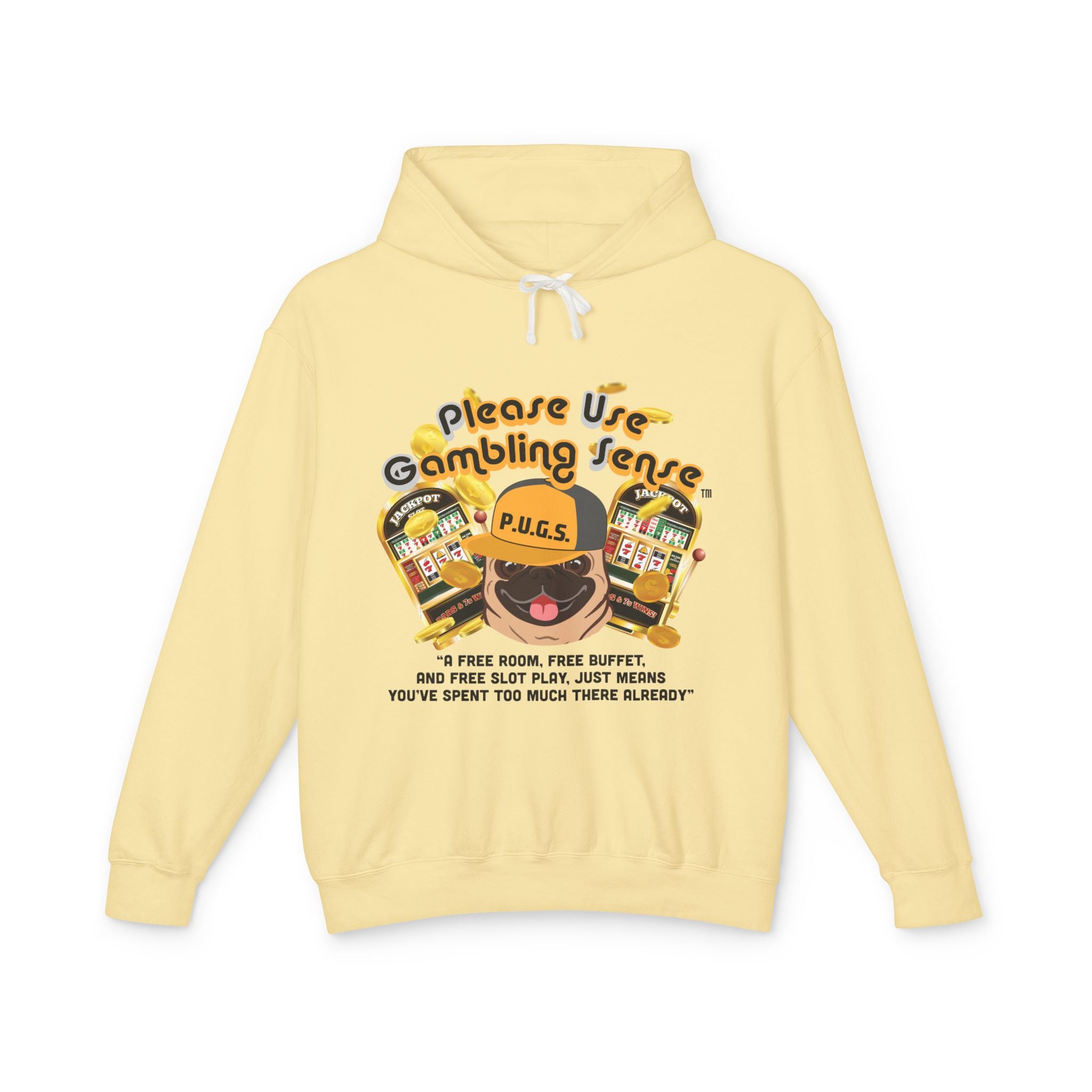 Funny slot machine graphic hoodie by P.U.G.S. Apparel
