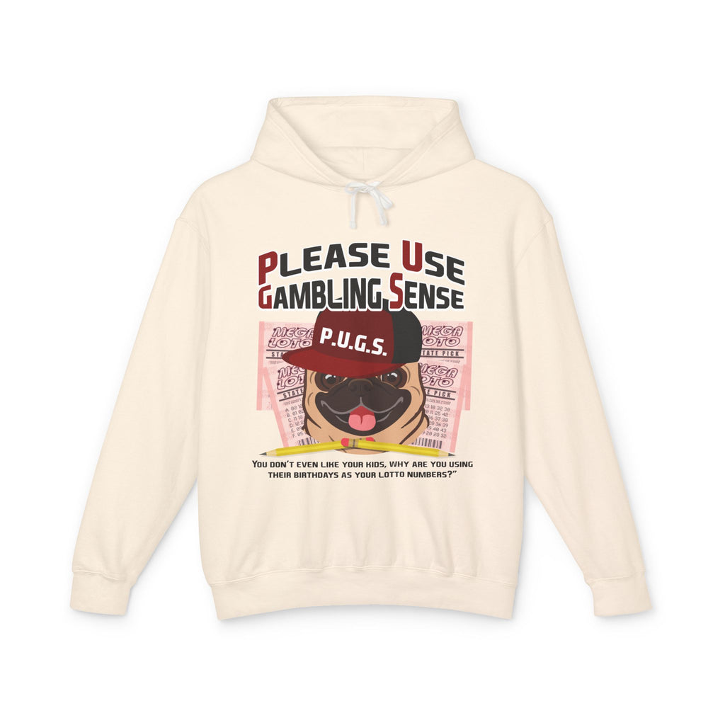 Funny lottery graphic hoodie by P.U.G.S. Apparel