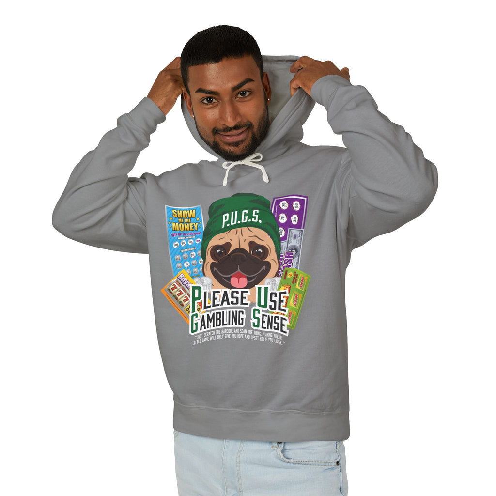 Funny scratch off lottery graphic hoodie by P.U.G.S. Apparel