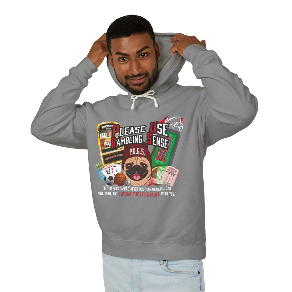 All Gambling Pug Hoodie by P.U.G.S. Apparel: Dark colors