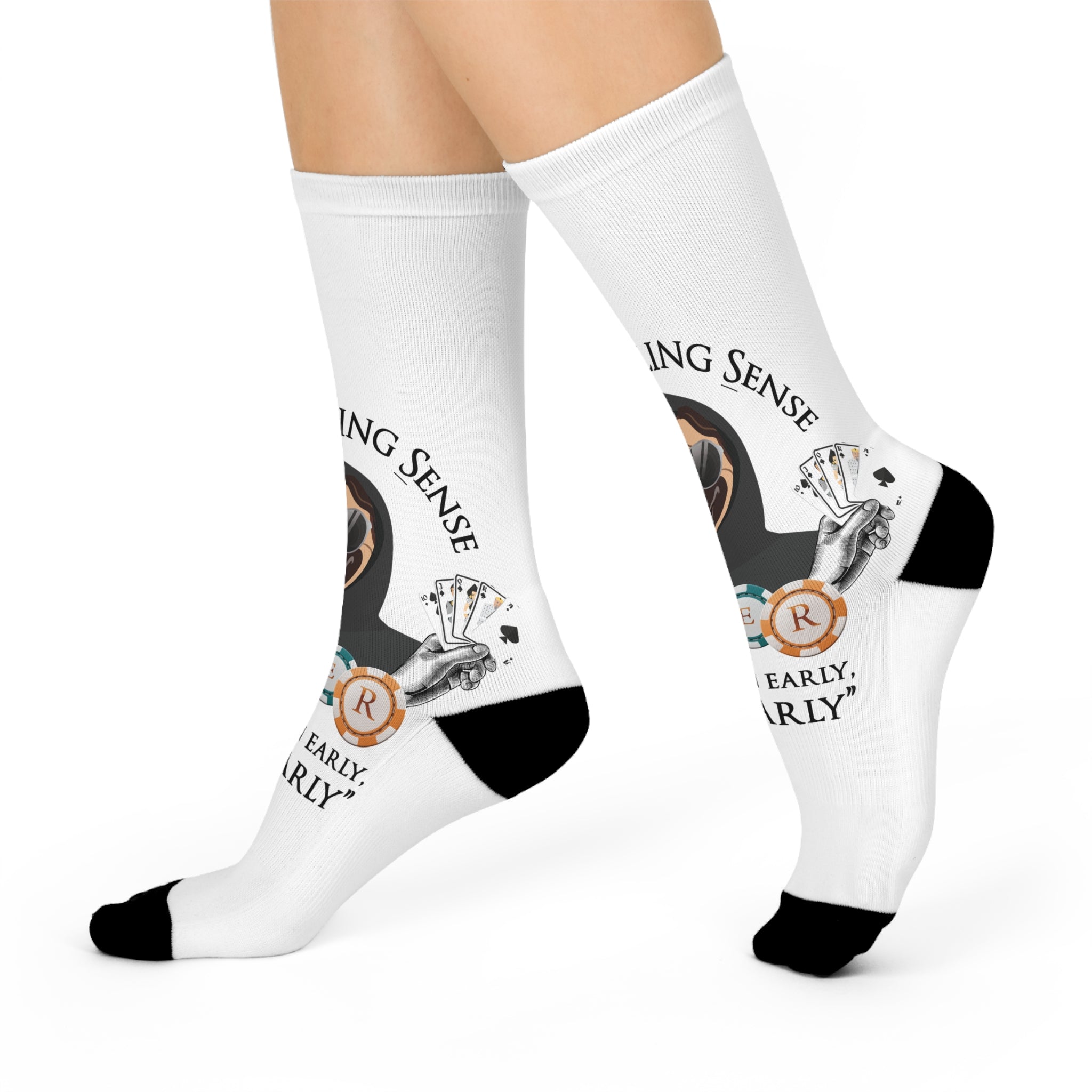 Poker “Leave Early” Collection Cushioned Crew Socks from P.U.G.S. Apparel