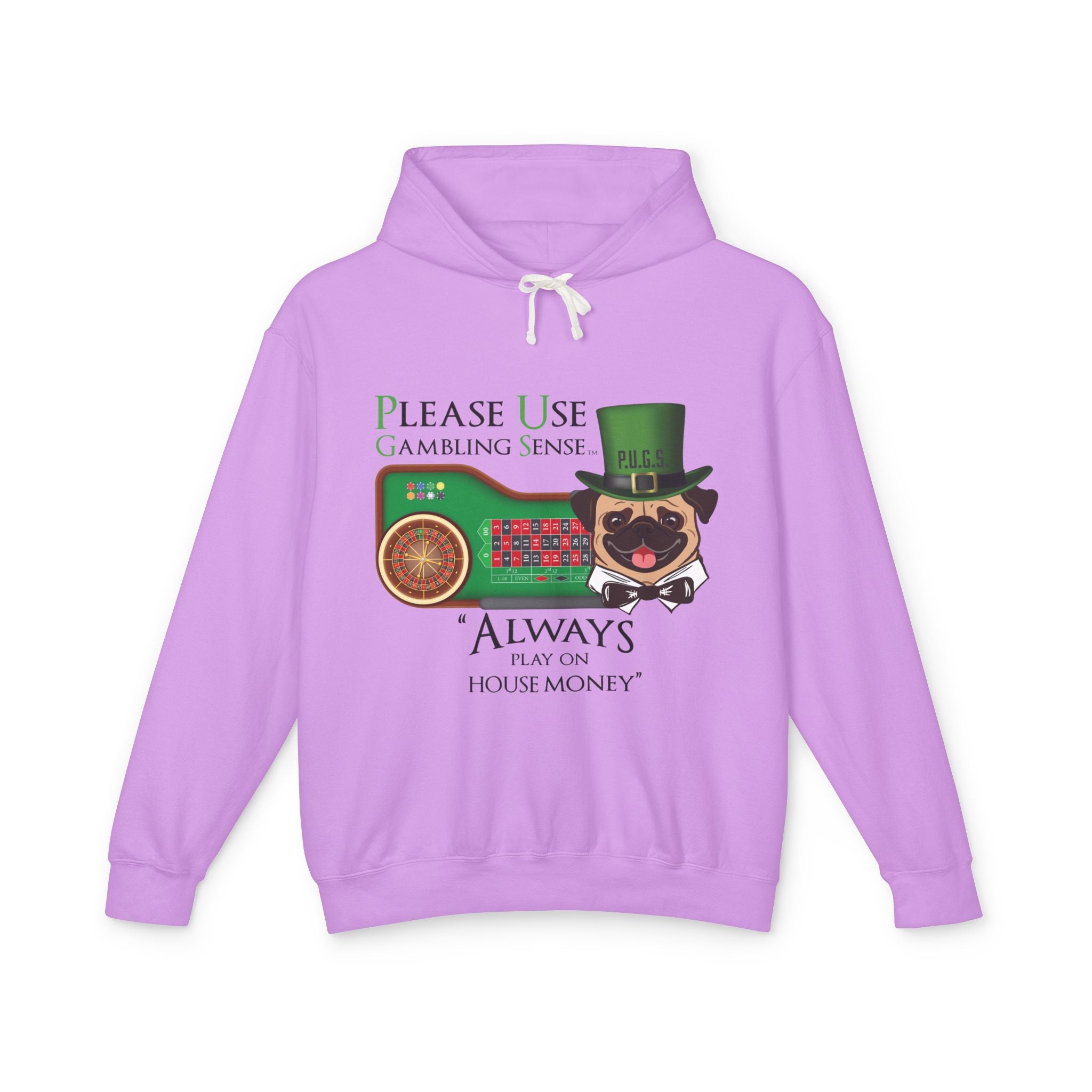 Funny roulette graphic hoodie by P.U.G.S. Apparel