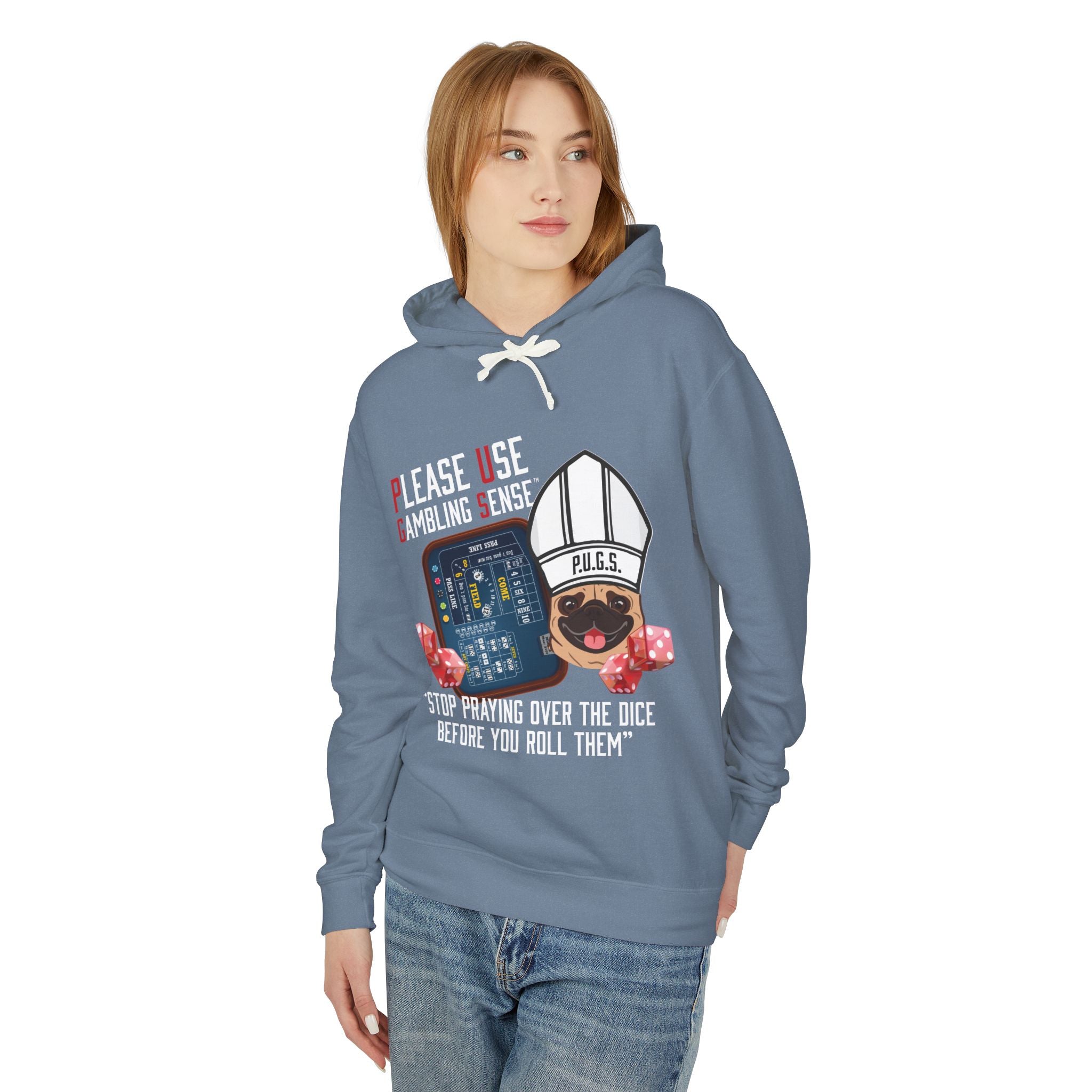 Funny craps gambling hoodie by P.U.G.S. Apparel