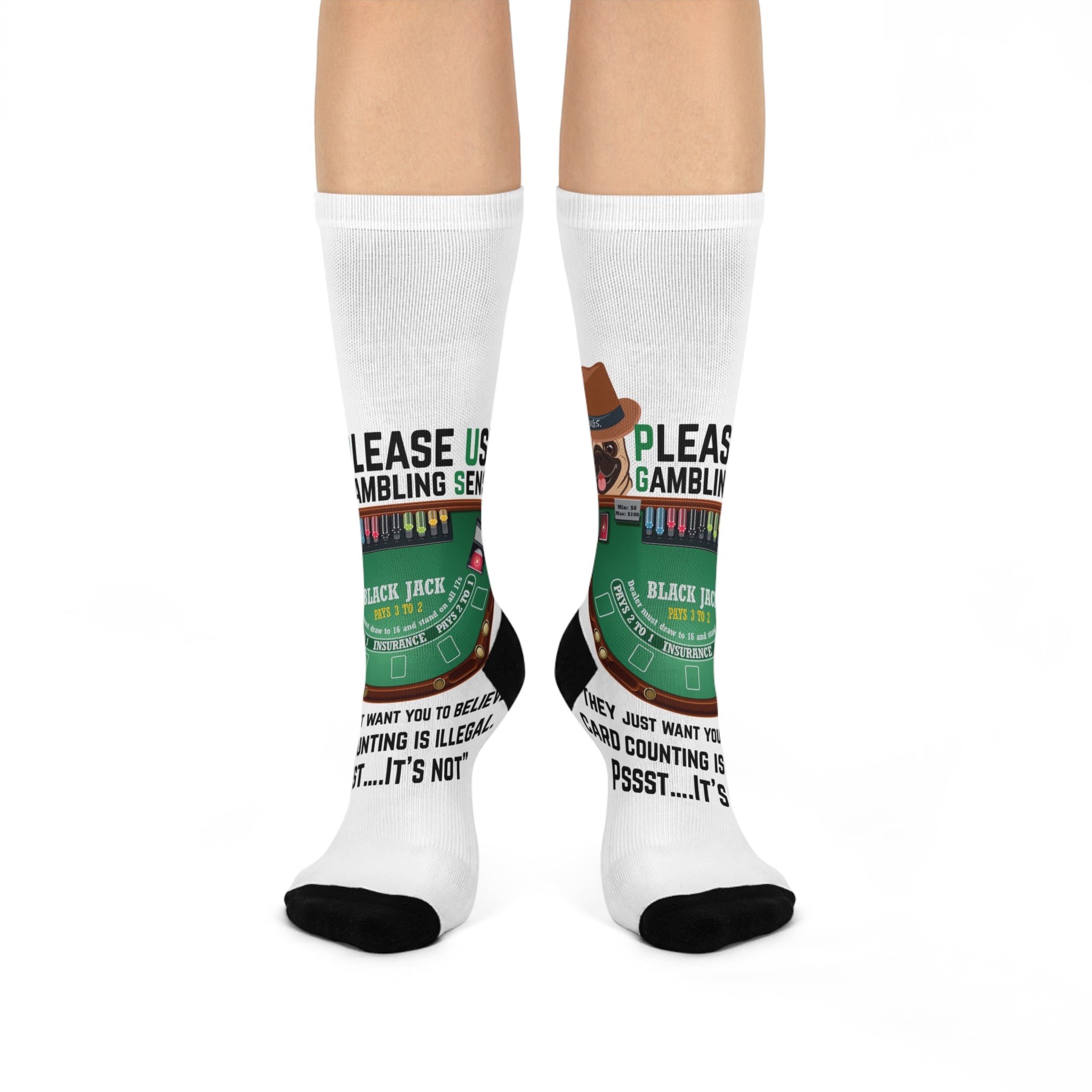 Blackjack Crew Socks by P.U.G.S. Apparel