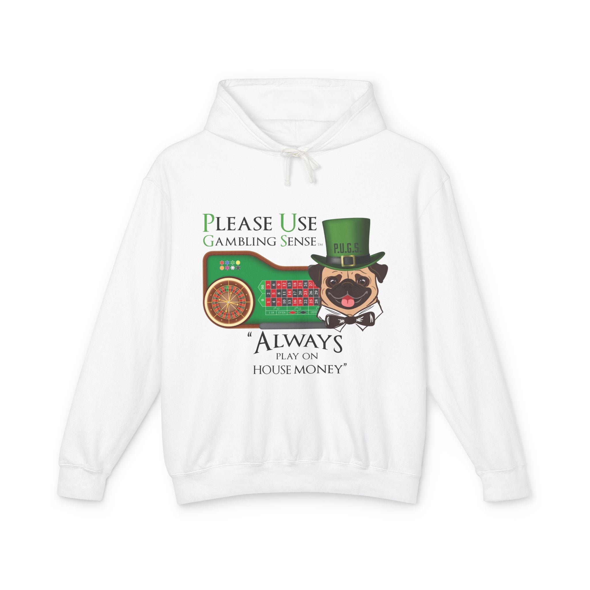 Funny roulette graphic hoodie by P.U.G.S. Apparel