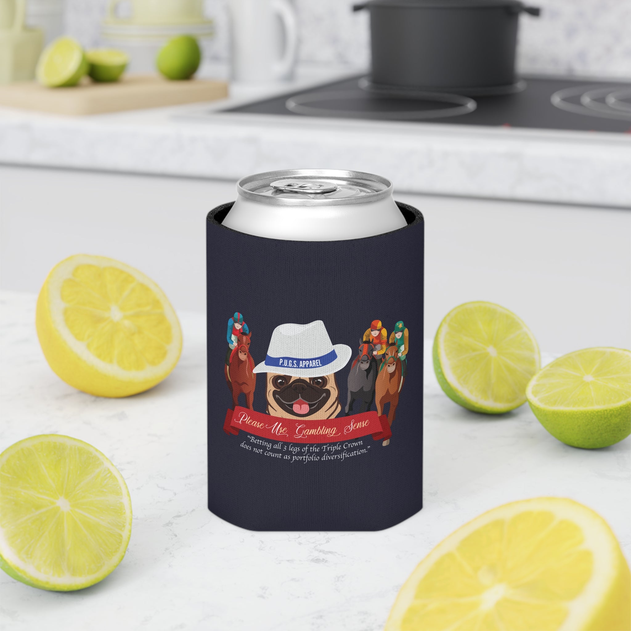 horse racing can cooler by P.U.G.S. Apparel