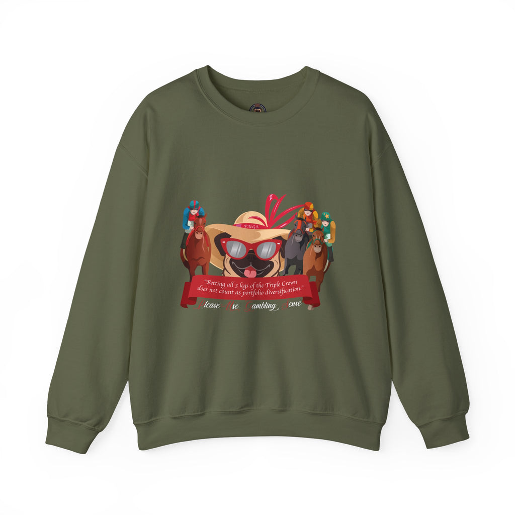 funny horse racing sweatshirt by P.U.G.S. Apparel