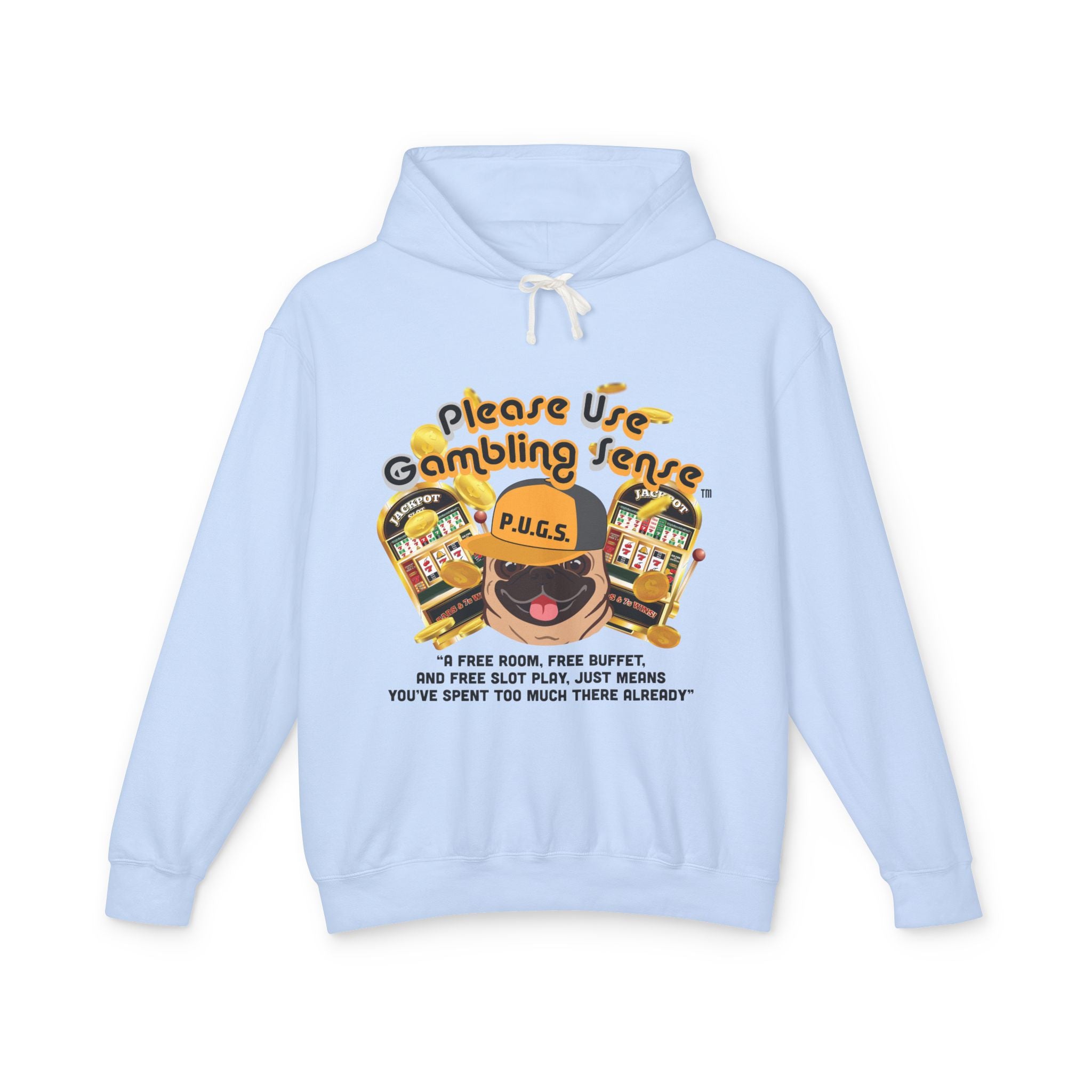 Funny slot machine graphic hoodie by P.U.G.S. Apparel