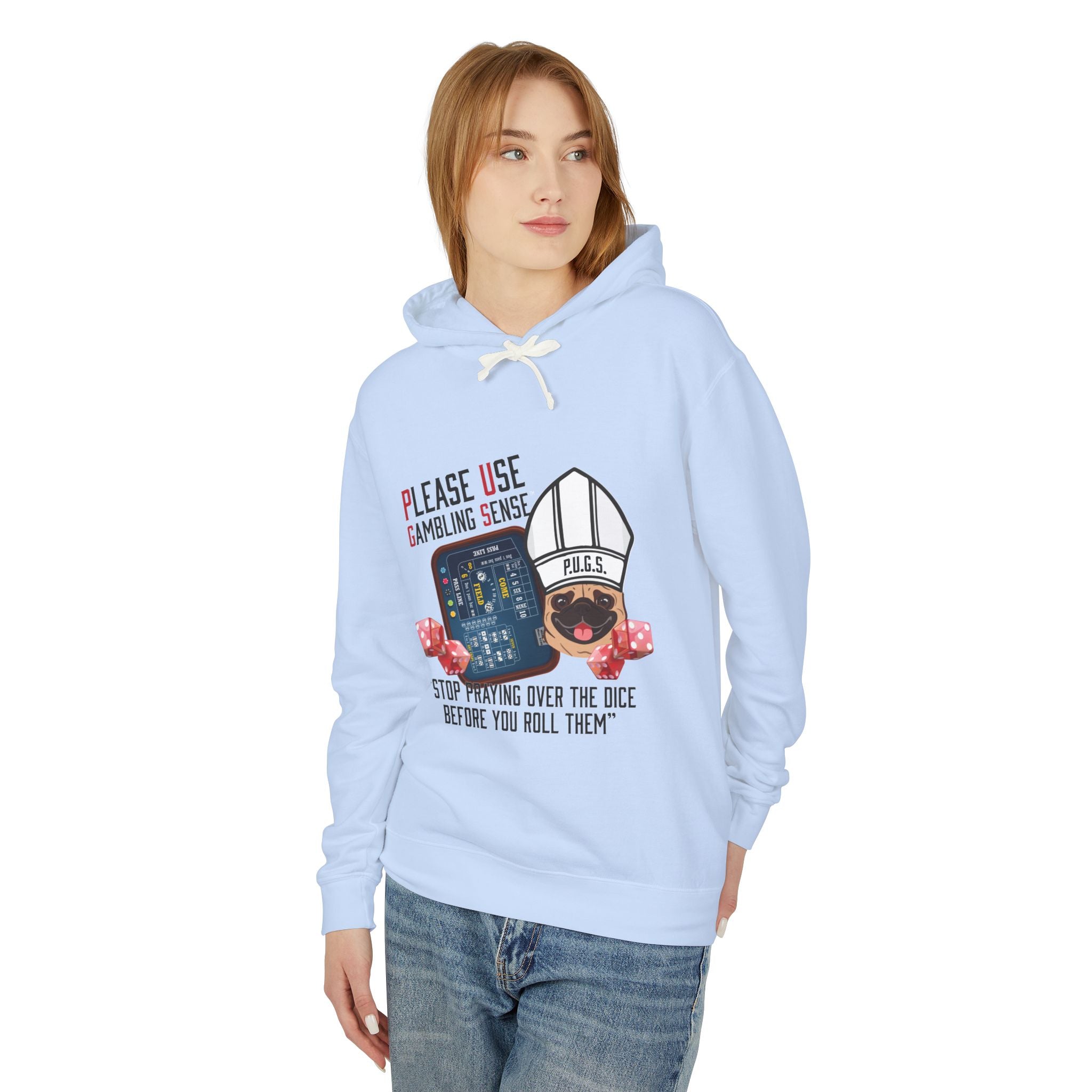 Funny craps gambling hoodie by P.U.G.S. Apparel