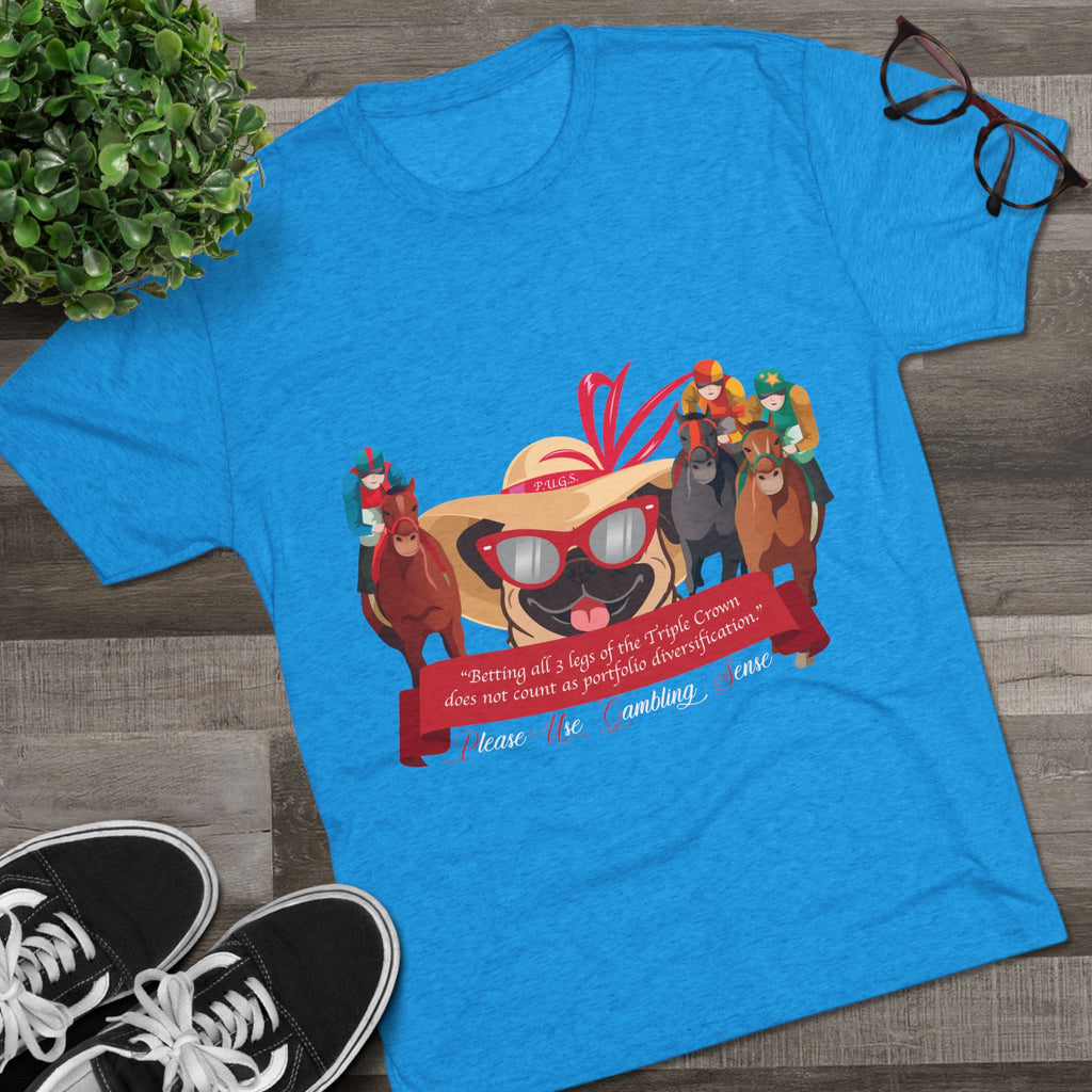 Horse Racing “Betting” Unisex Graphic Tee by P.U.G.S. Apparel, Dark Colors