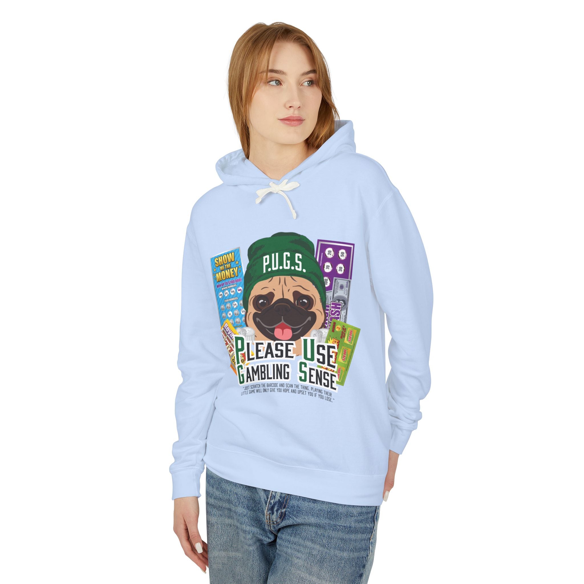 Funny scratch off lottery graphic hoodie by P.U.G.S. Apparel