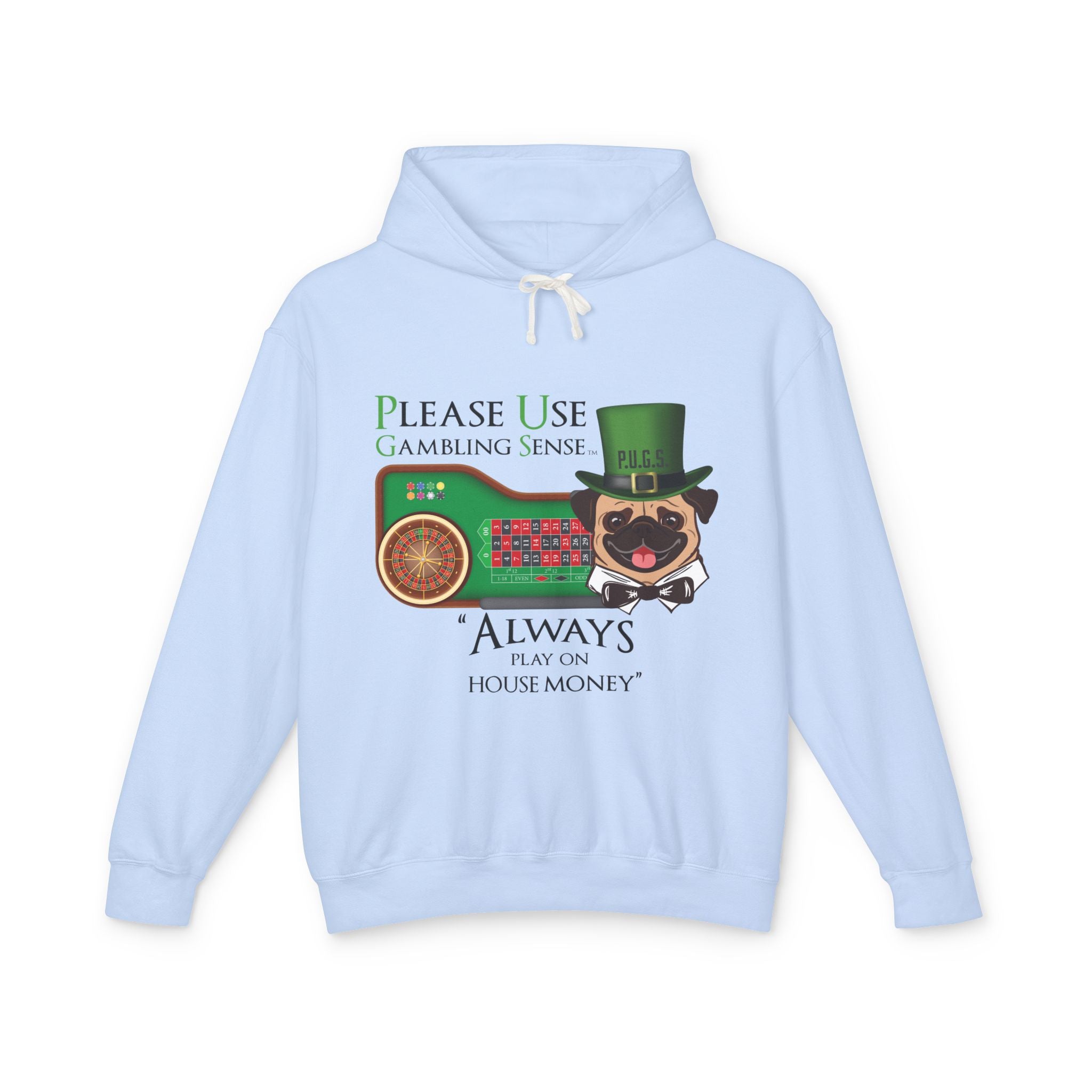 Funny roulette graphic hoodie by P.U.G.S. Apparel