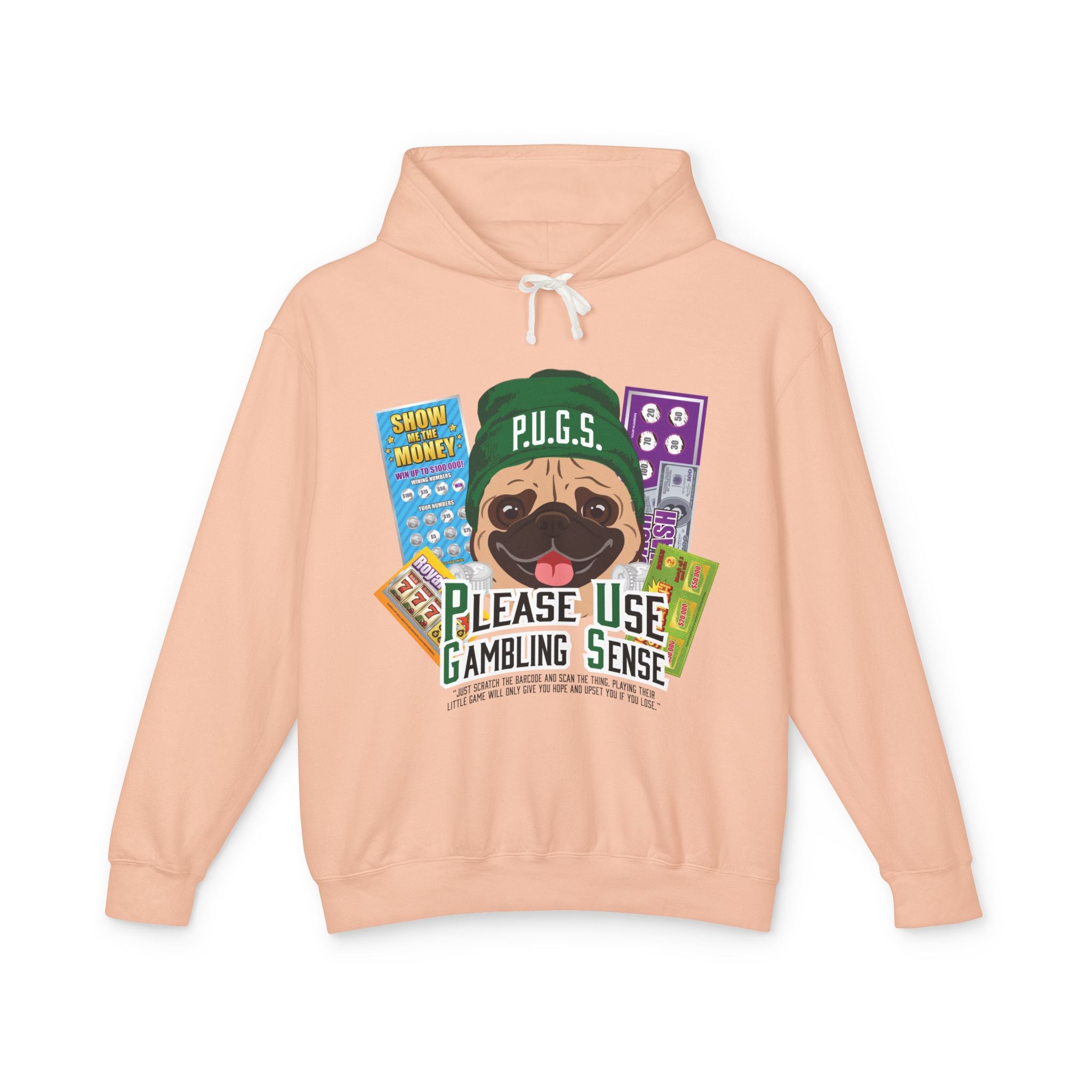 Funny scratch off lottery graphic hoodie by P.U.G.S. Apparel