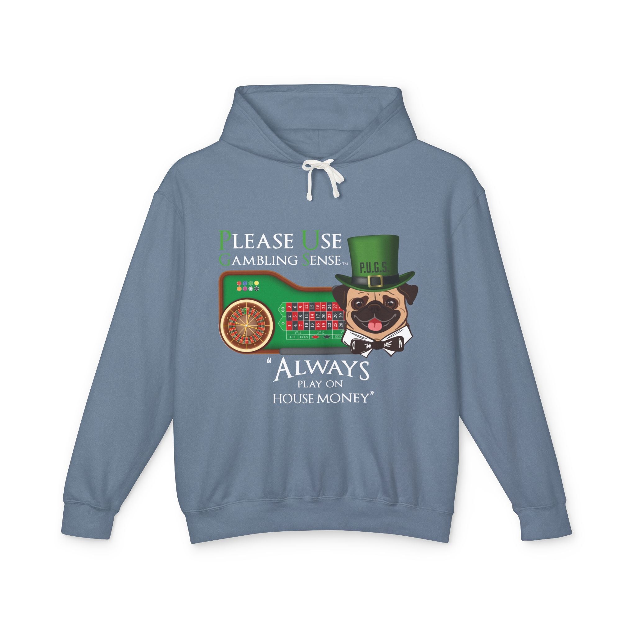 Funny roulette graphic hoodie by P.U.G.S. Apparel