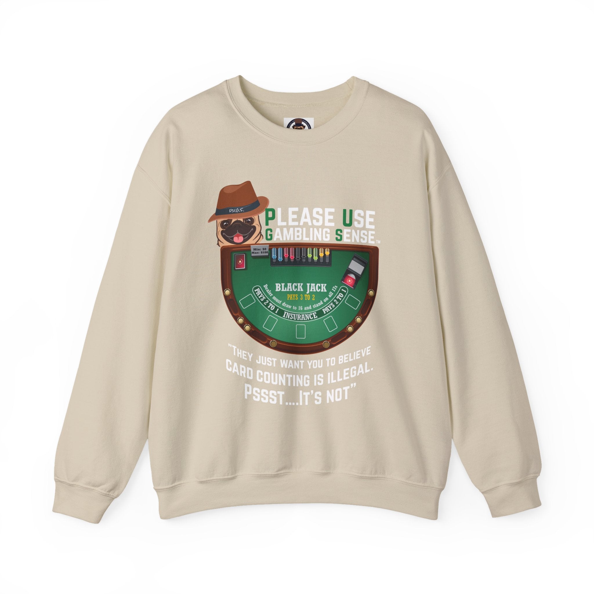 Funny blackjack Sweatshirt by P.U.G.S. Apparel