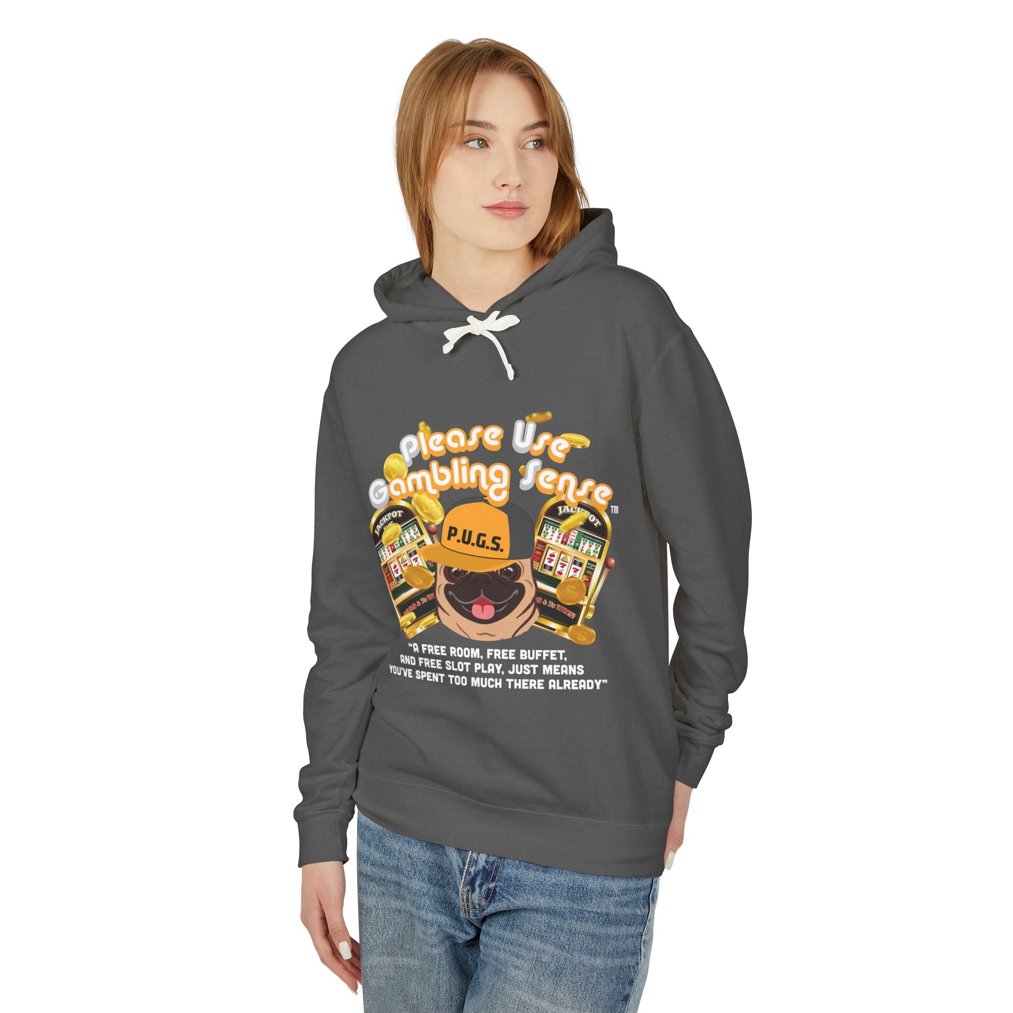 Funny slot machine graphic hoodie by P.U.G.S. Apparel