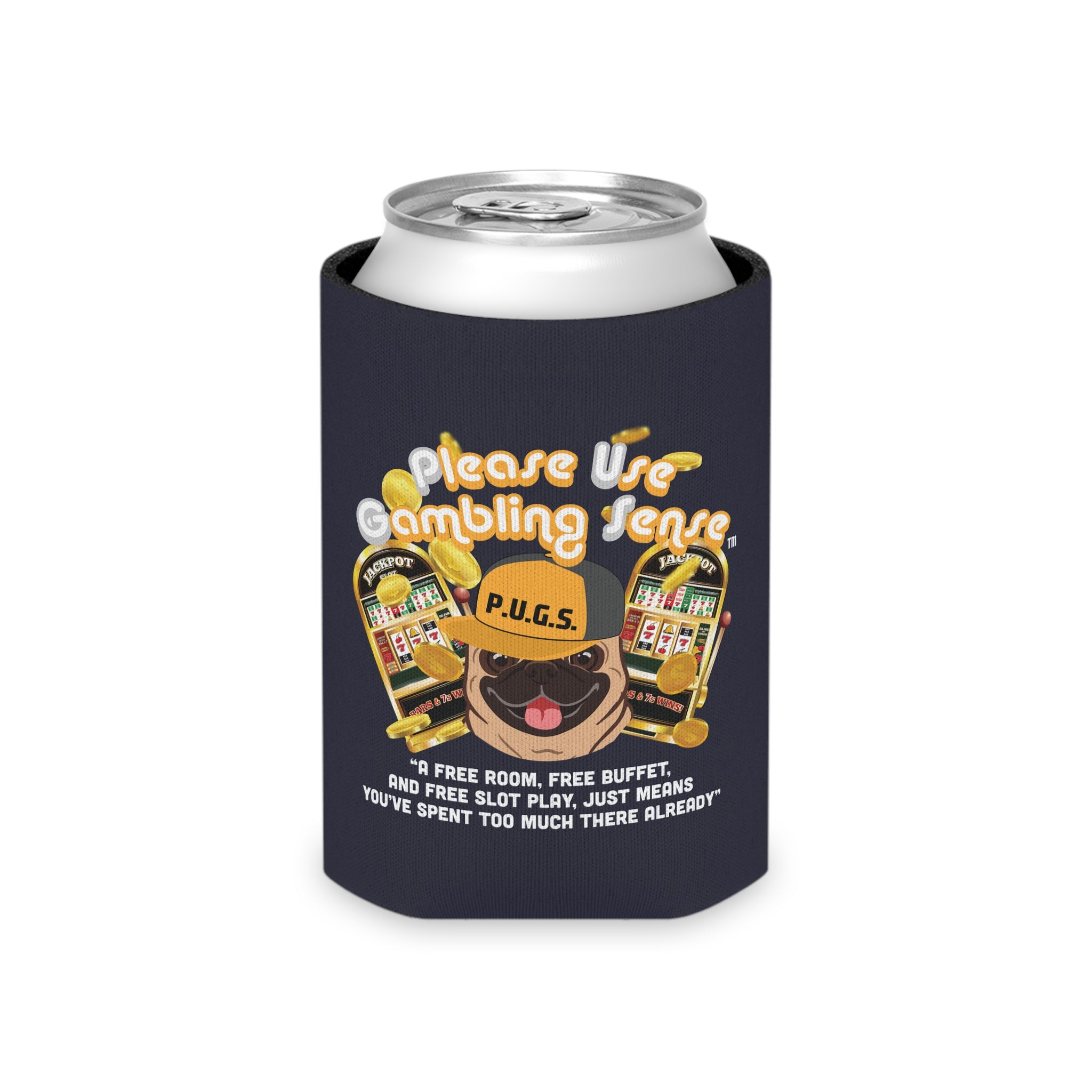 Slot Machine "Free Play" Can Cooler by P.U.G.S. Apparel