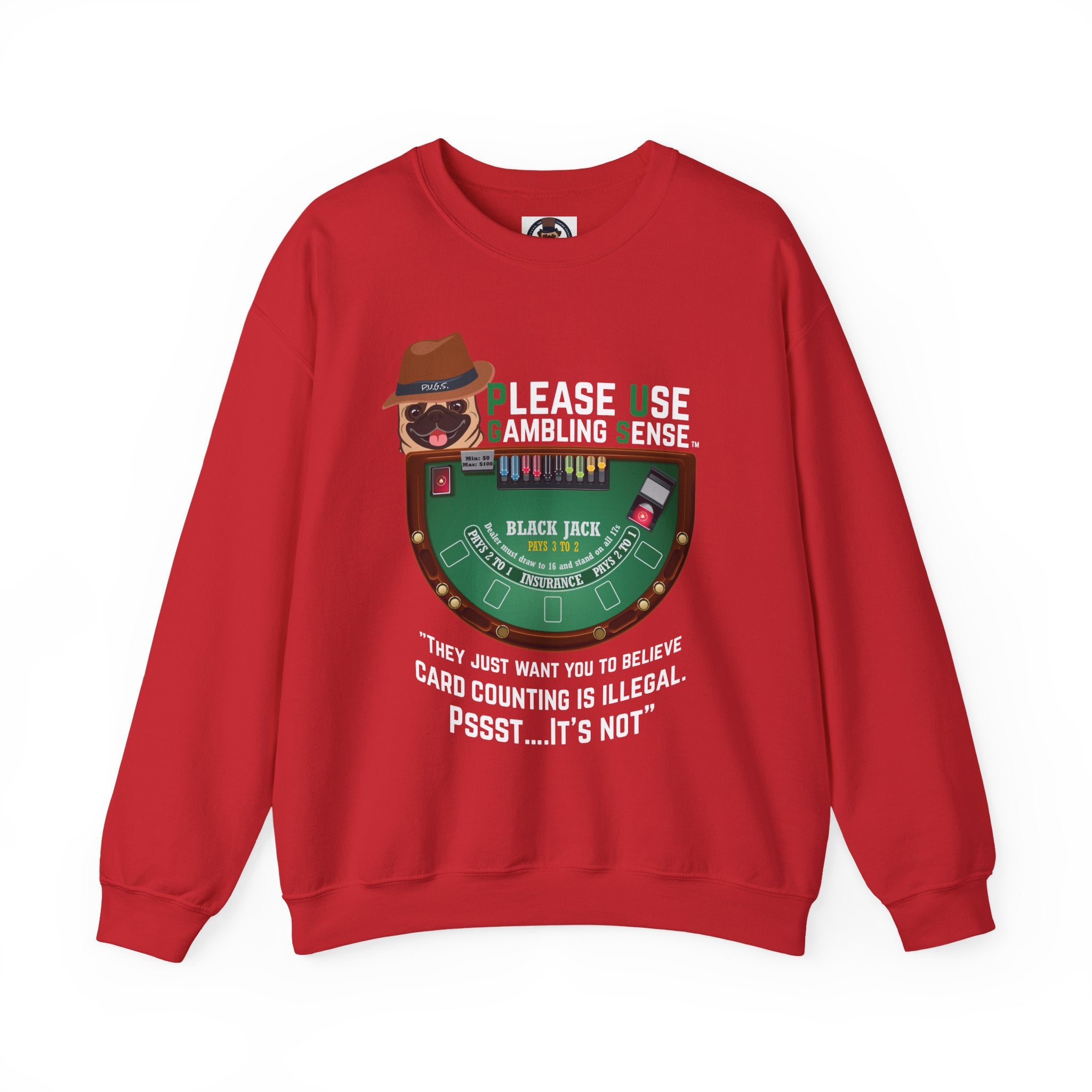Funny blackjack Sweatshirt by P.U.G.S. Apparel