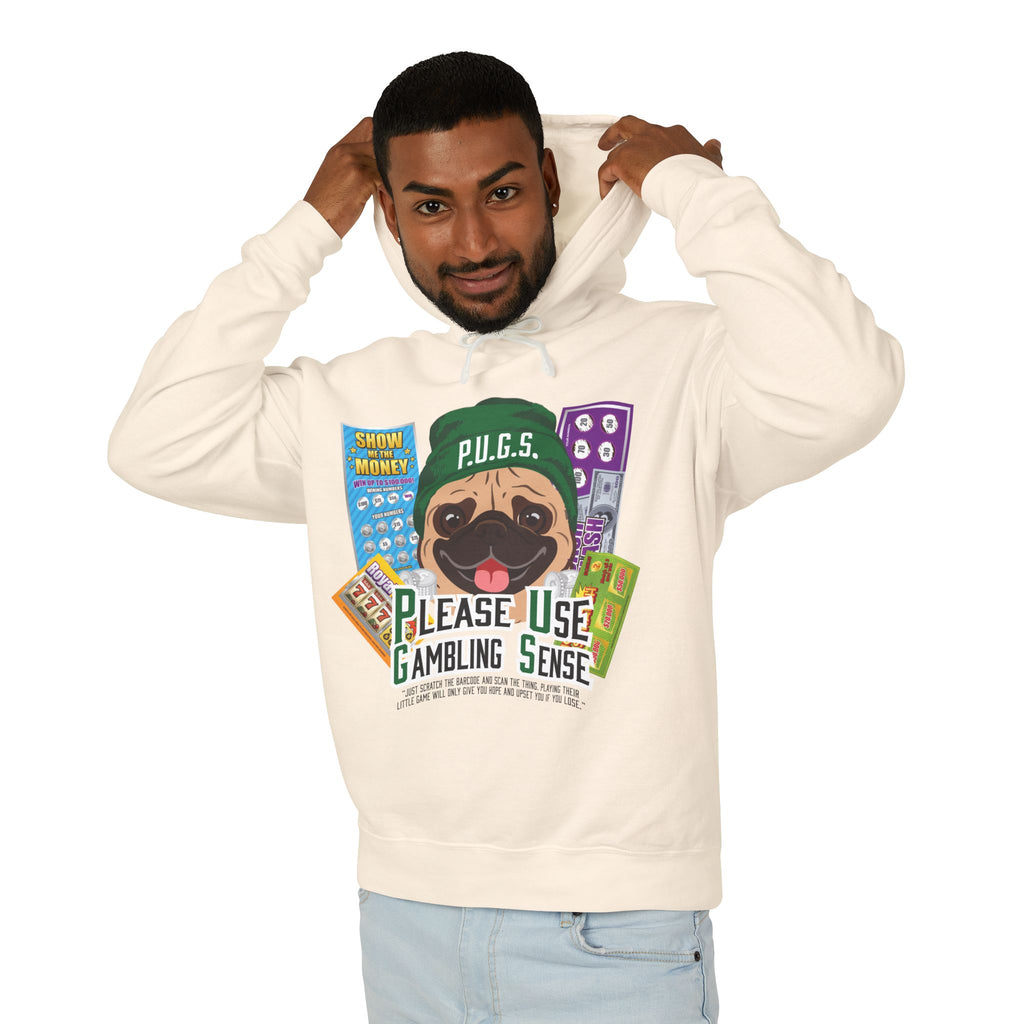 Funny scratch off lottery graphic hoodie by P.U.G.S. Apparel