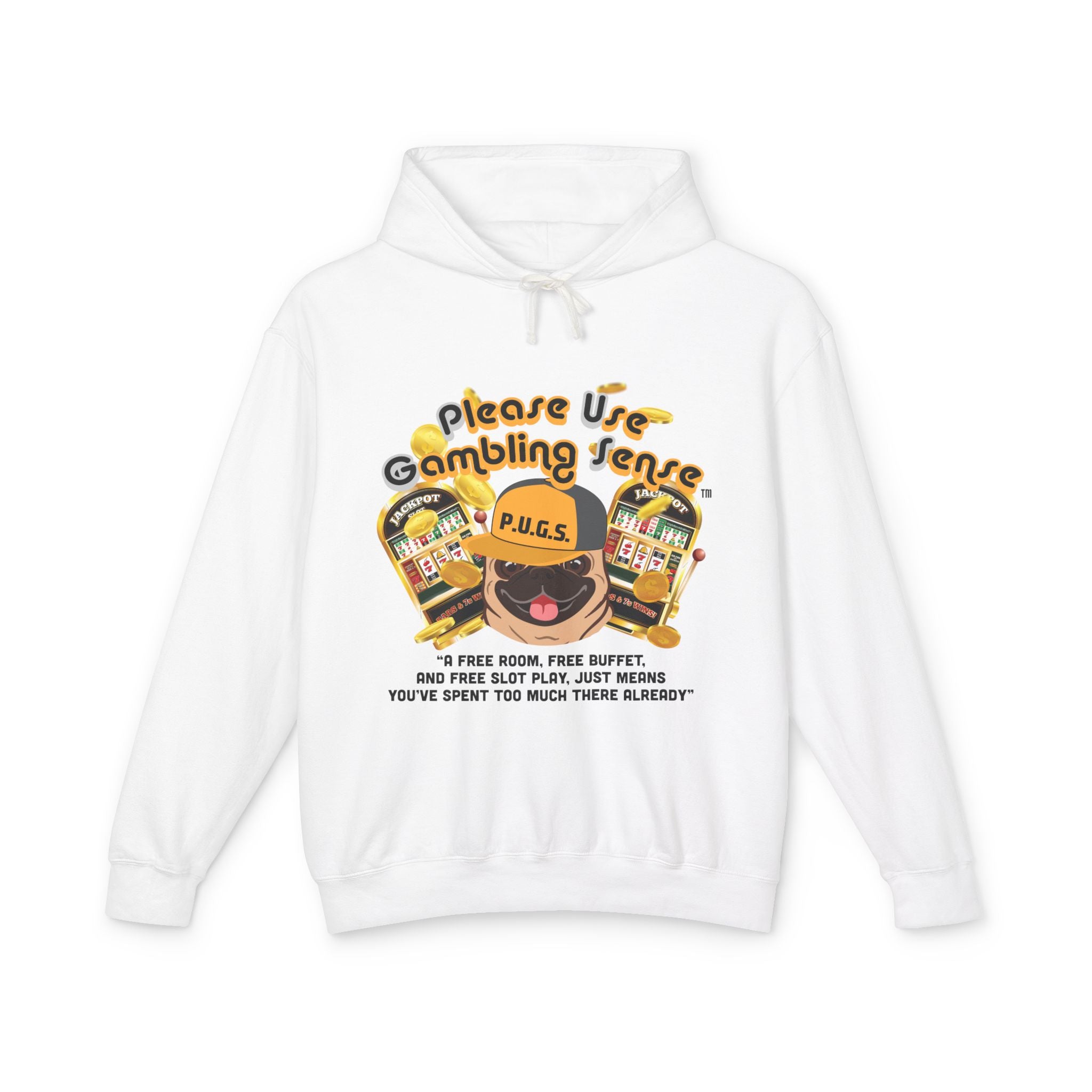 Funny slot machine graphic hoodie by P.U.G.S. Apparel