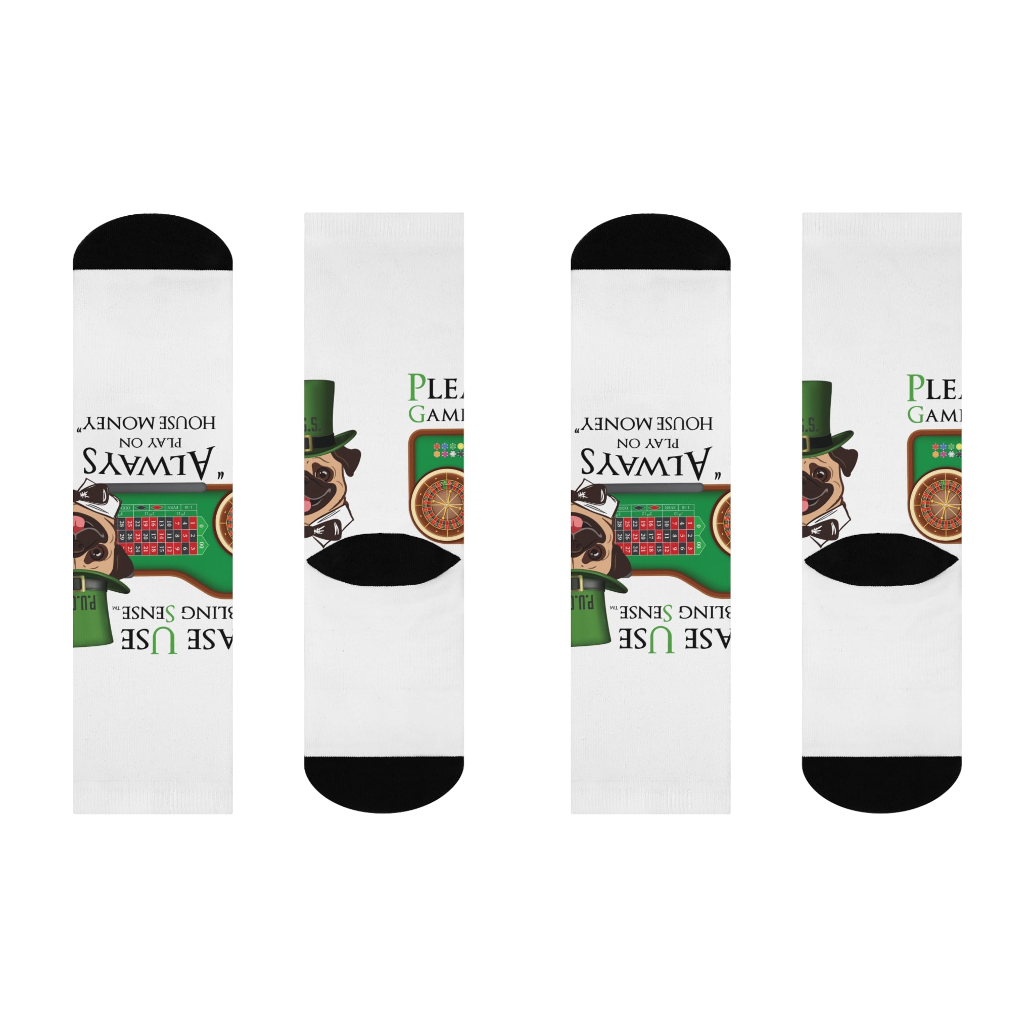 Roulette "House Money" Cushioned Crew Socks from P.U.G.S. Apparel