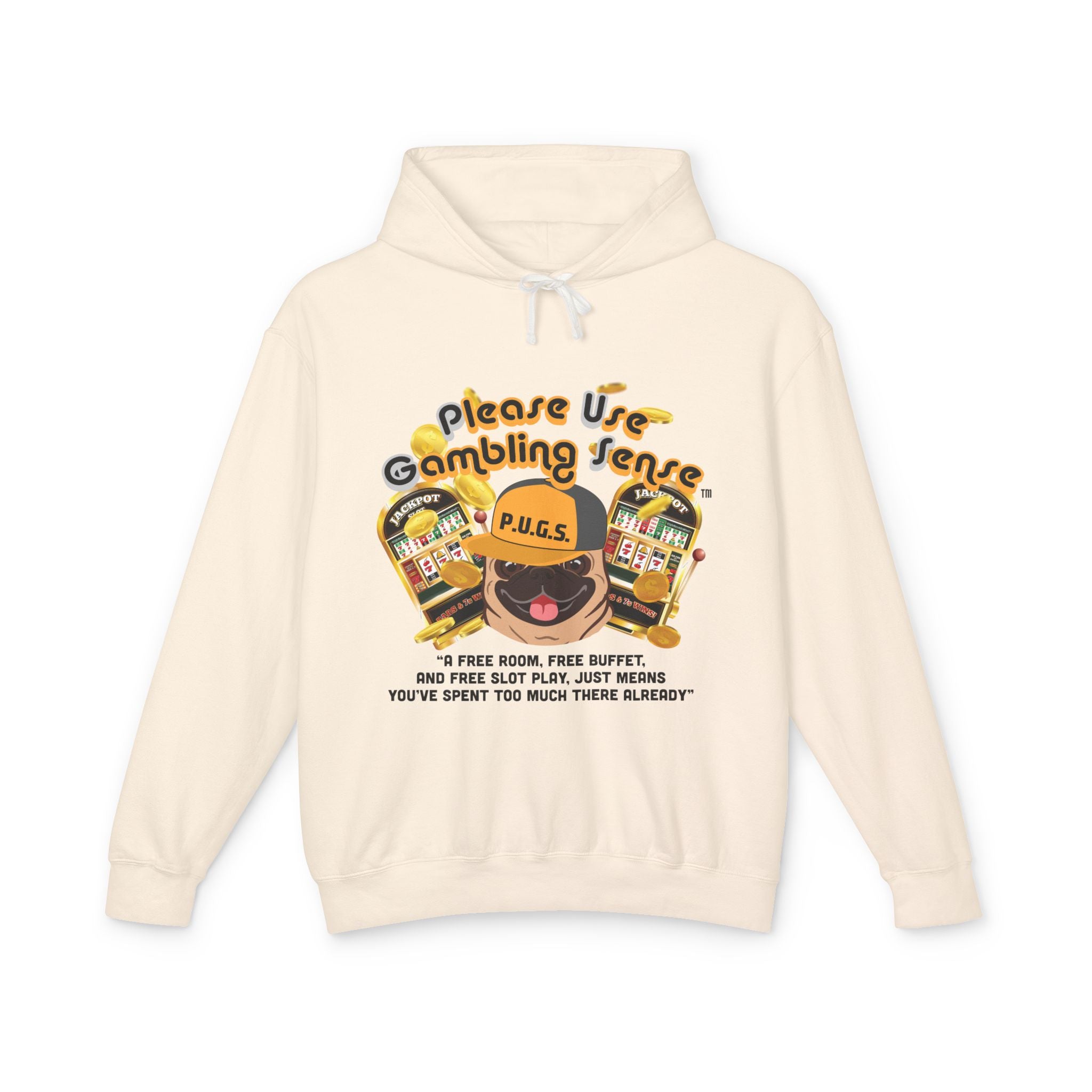 Funny slot machine graphic hoodie by P.U.G.S. Apparel
