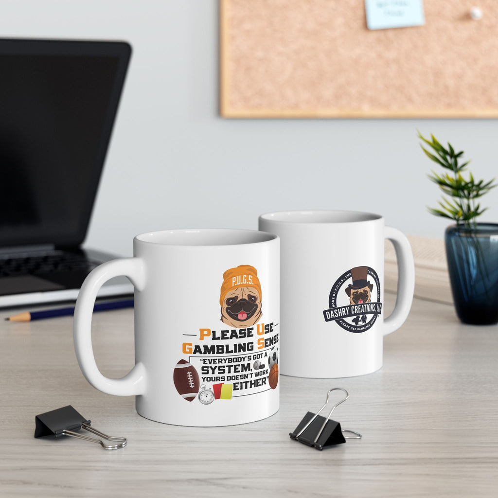 Sports Betting "System" White Ceramic Mug Coffee Cup (11oz/15oz)