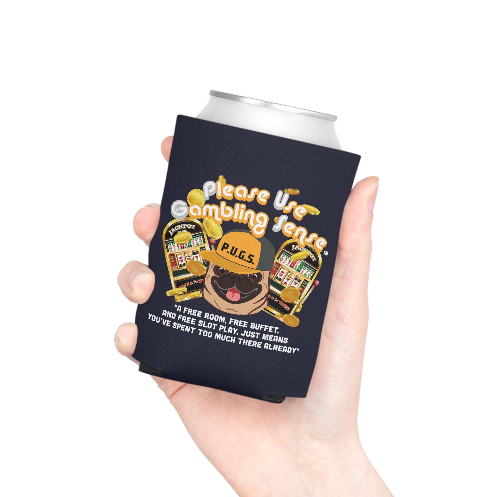 Slot Machine "Free Play" Can Cooler by P.U.G.S. Apparel