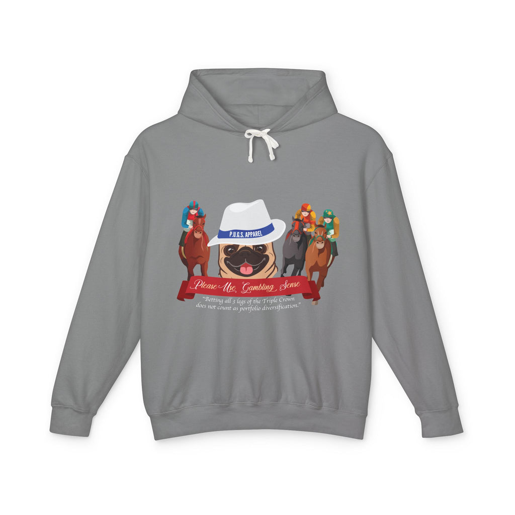 Funny horse racing graphic hoodie by P.U.G.s. Apparel