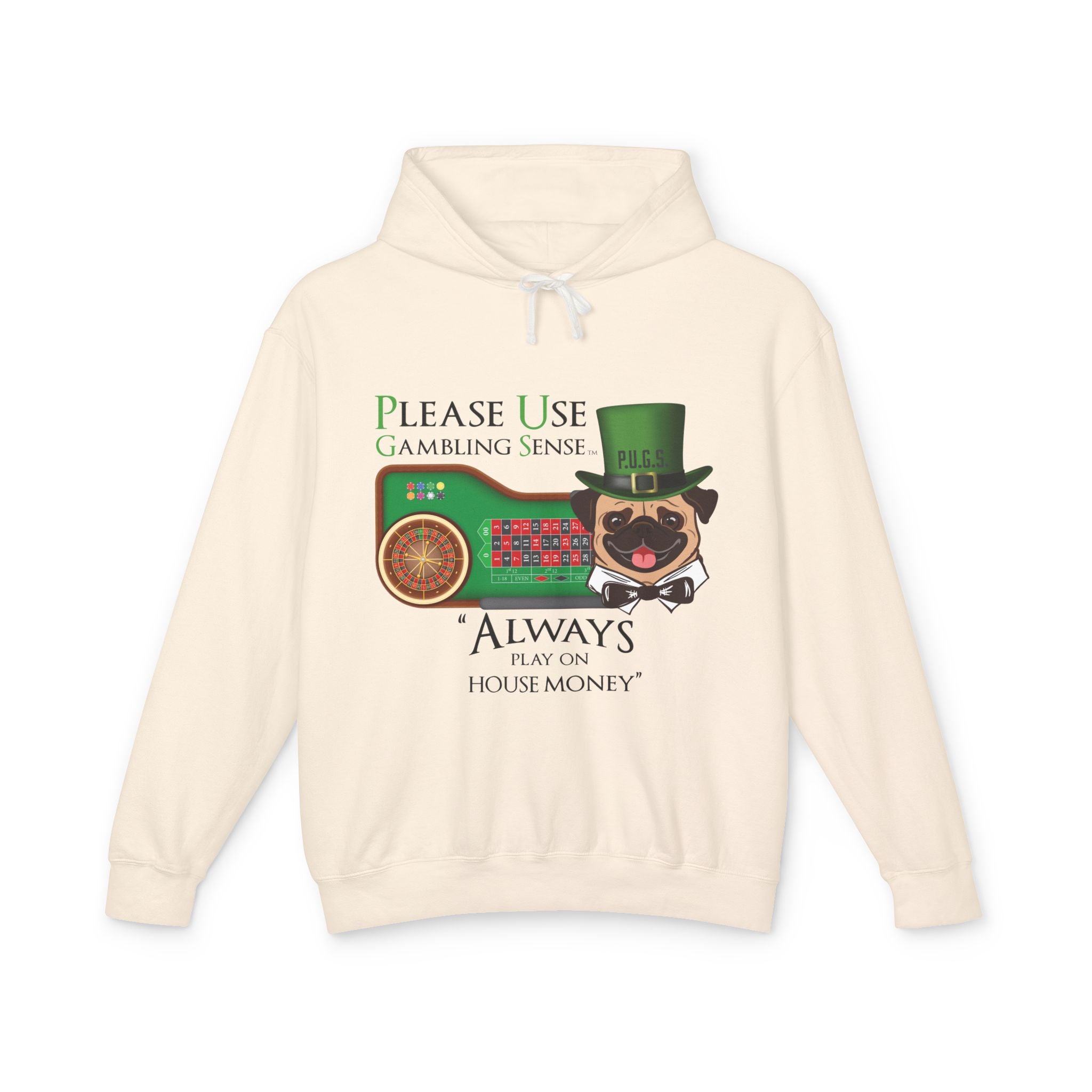 Funny roulette graphic hoodie by P.U.G.S. Apparel