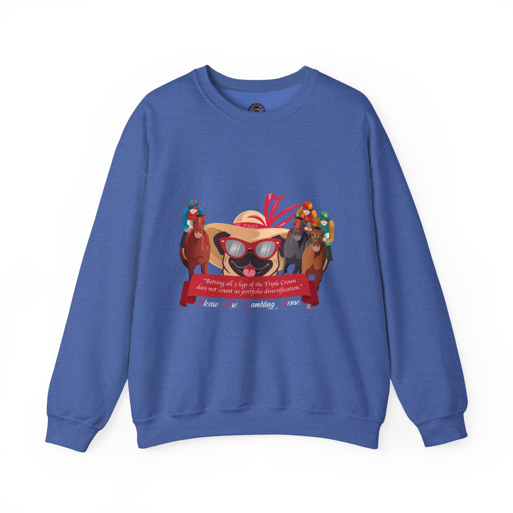 funny horse racing sweatshirt by P.U.G.S. Apparel