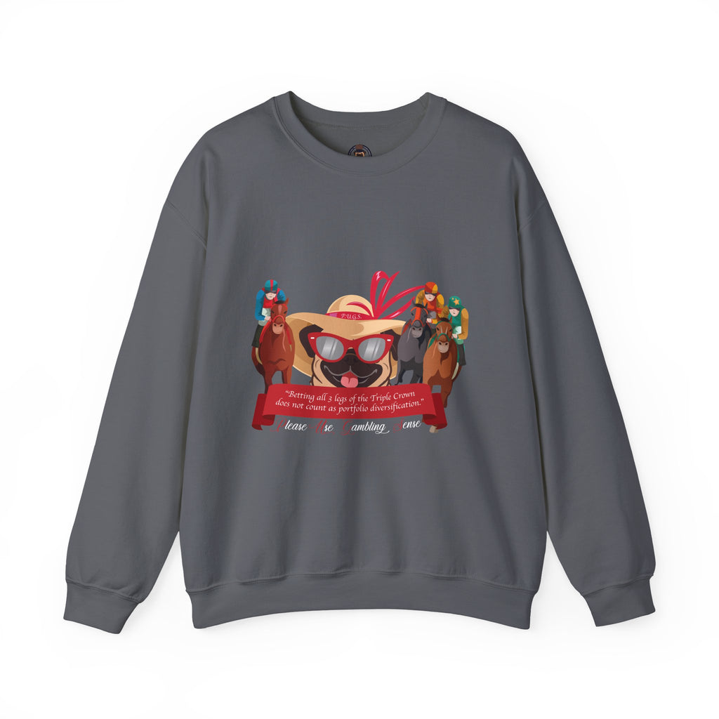 funny horse racing sweatshirt by P.U.G.S. Apparel