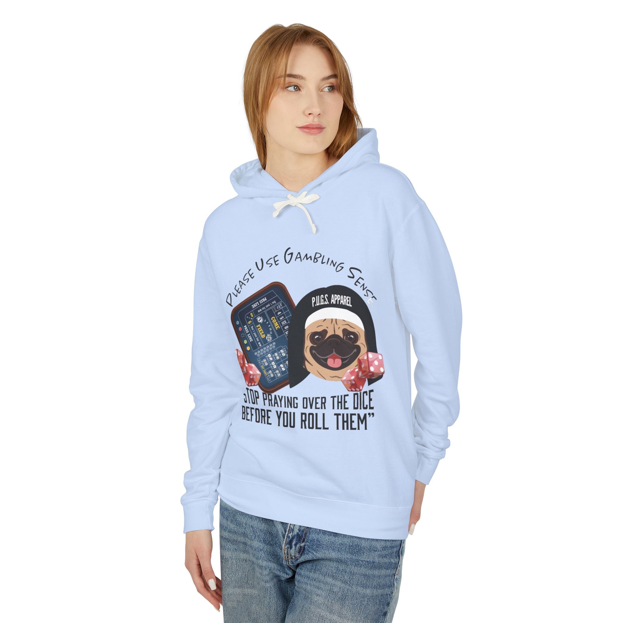 Funny craps gambling hoodie by P.U.G.S. Apparel