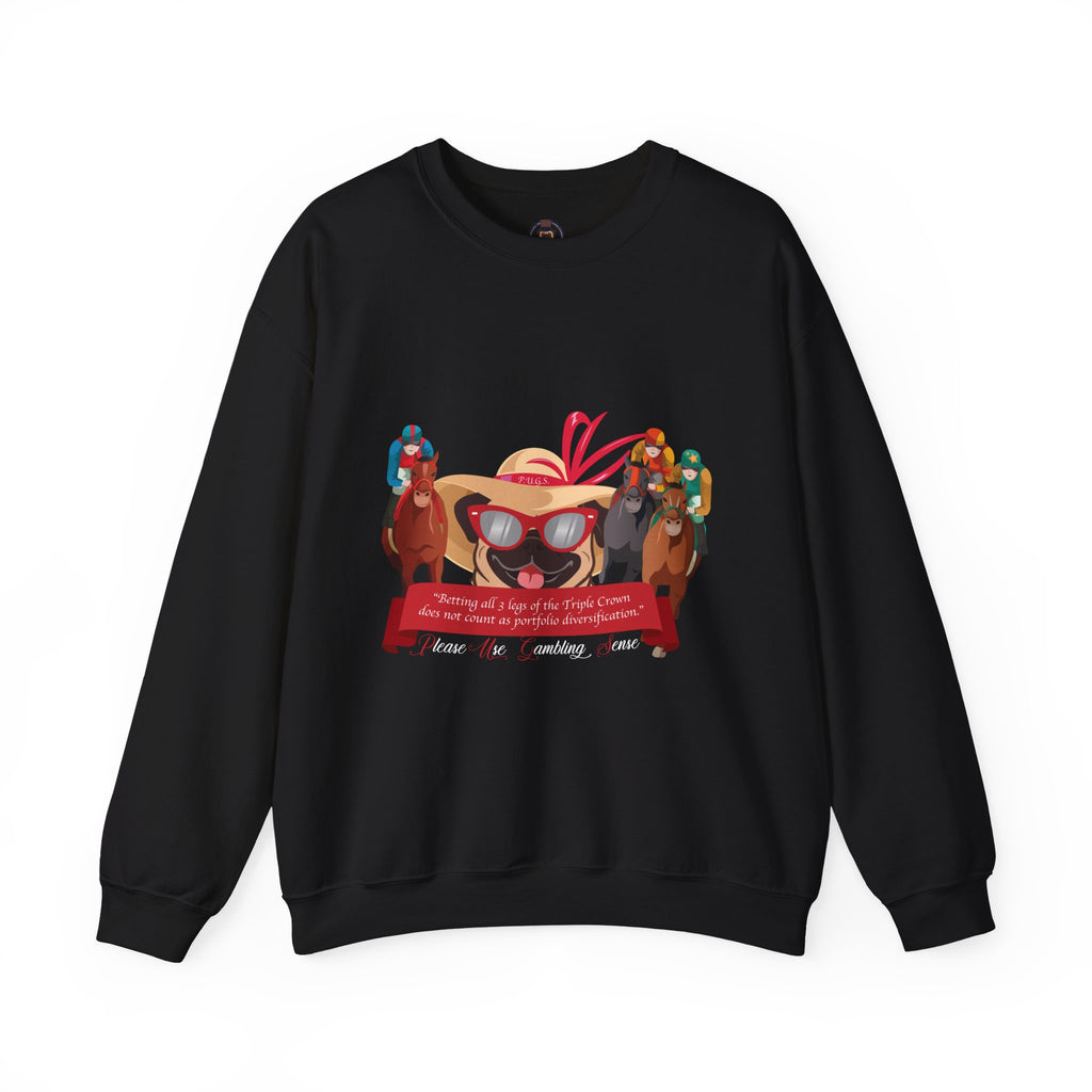 funny horse racing sweatshirt by P.U.G.S. Apparel
