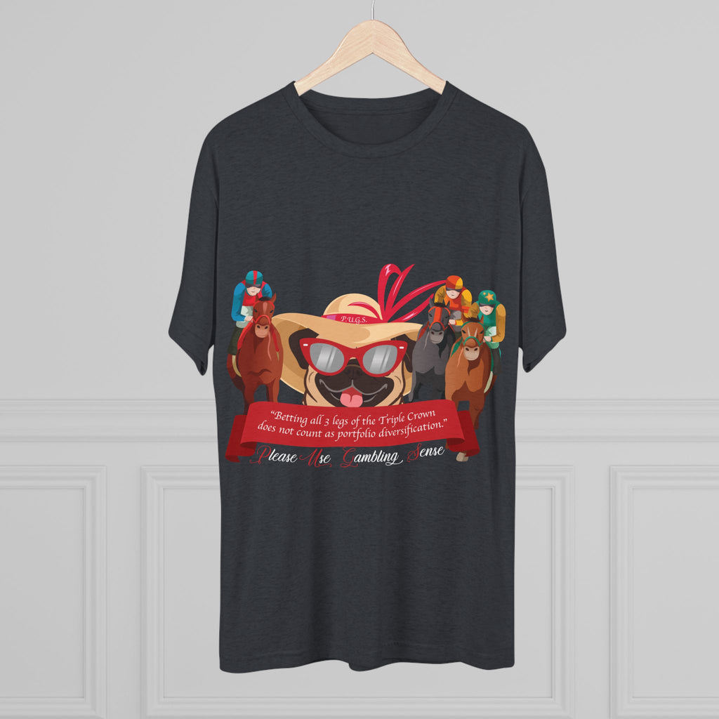 Horse Racing “Betting” Unisex Graphic Tee by P.U.G.S. Apparel, Dark Colors
