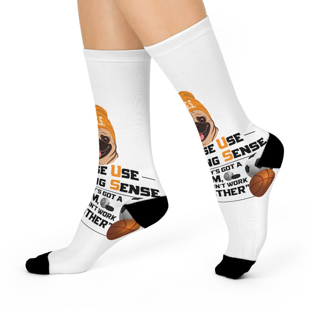 Sports Betting "System" Cushioned Crew Socks from P.U.G.S. Apparel