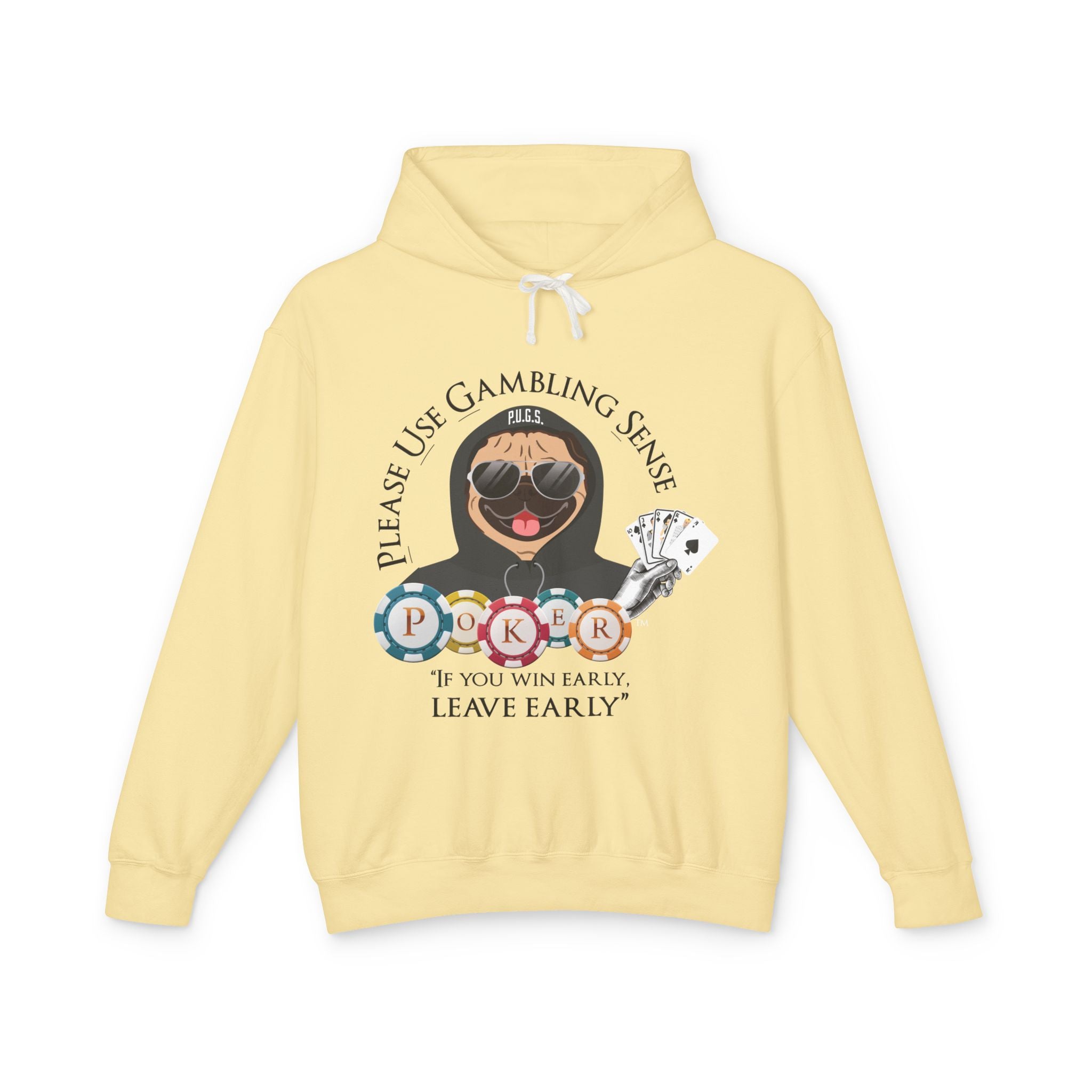 Funny poker graphic hoodie by P.U.G.S. apparel