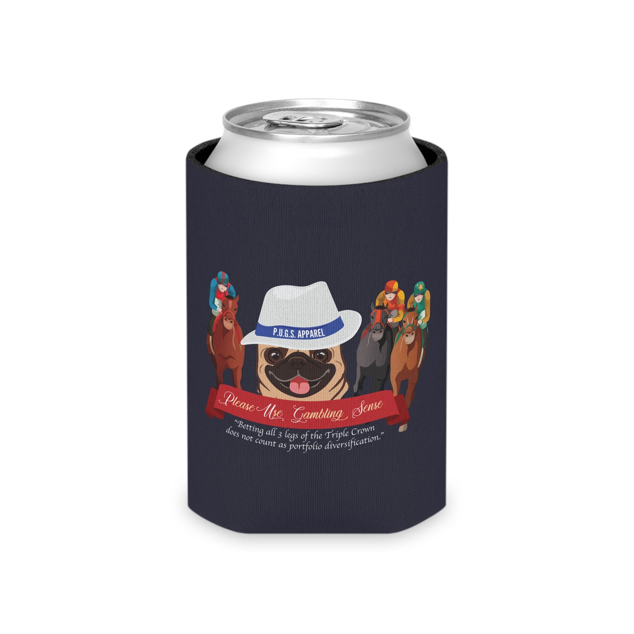 horse racing can cooler by P.U.G.S. Apparel