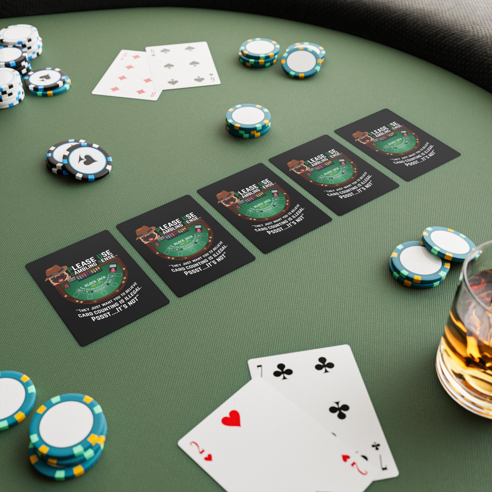 Funny Blackjack playing cards by P.U.G.S. Apparel