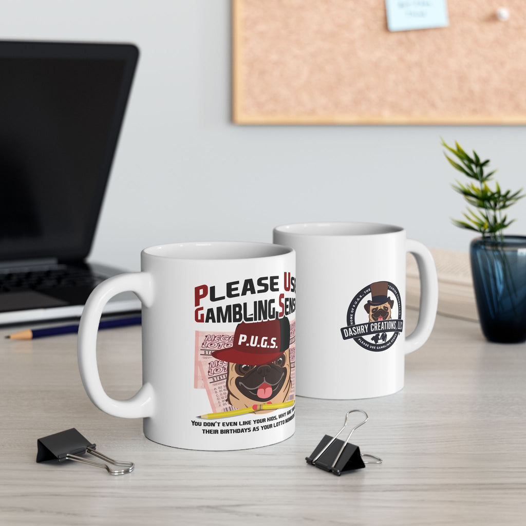 Lottery "Birthday" White Ceramic Mug — Funny Gambling Humor Coffee Cup (11oz/15oz)
