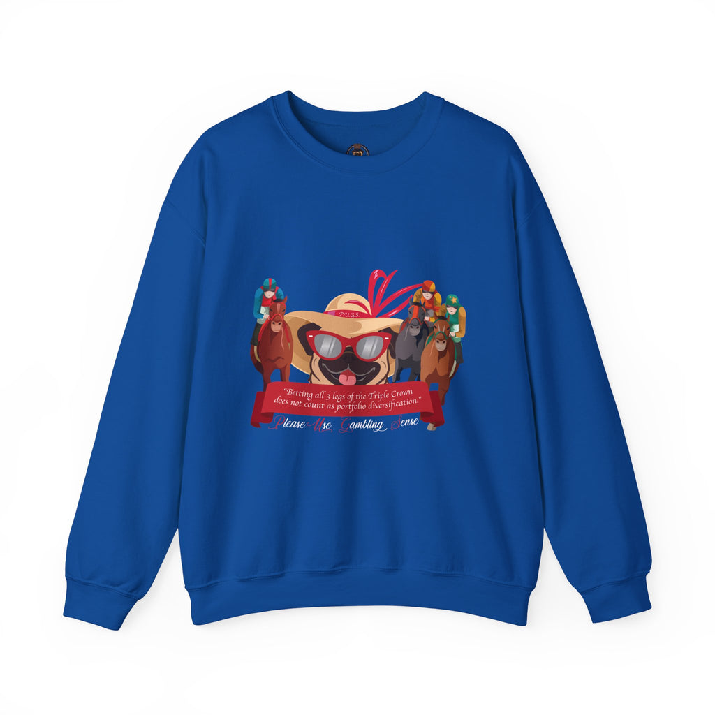 funny horse racing sweatshirt by P.U.G.S. Apparel