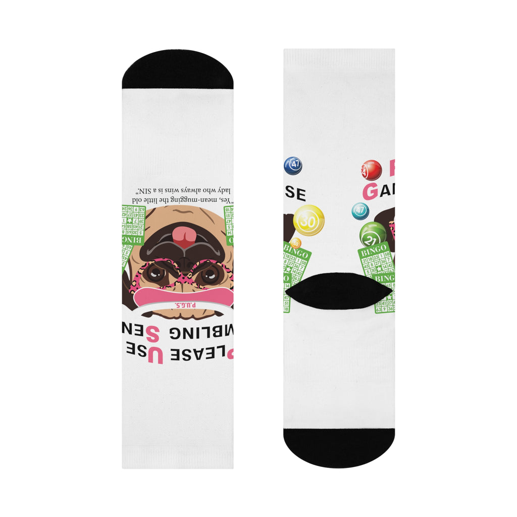 Bingo “Mugging” Cushioned Crew Socks from P.U.G.S. Apparel