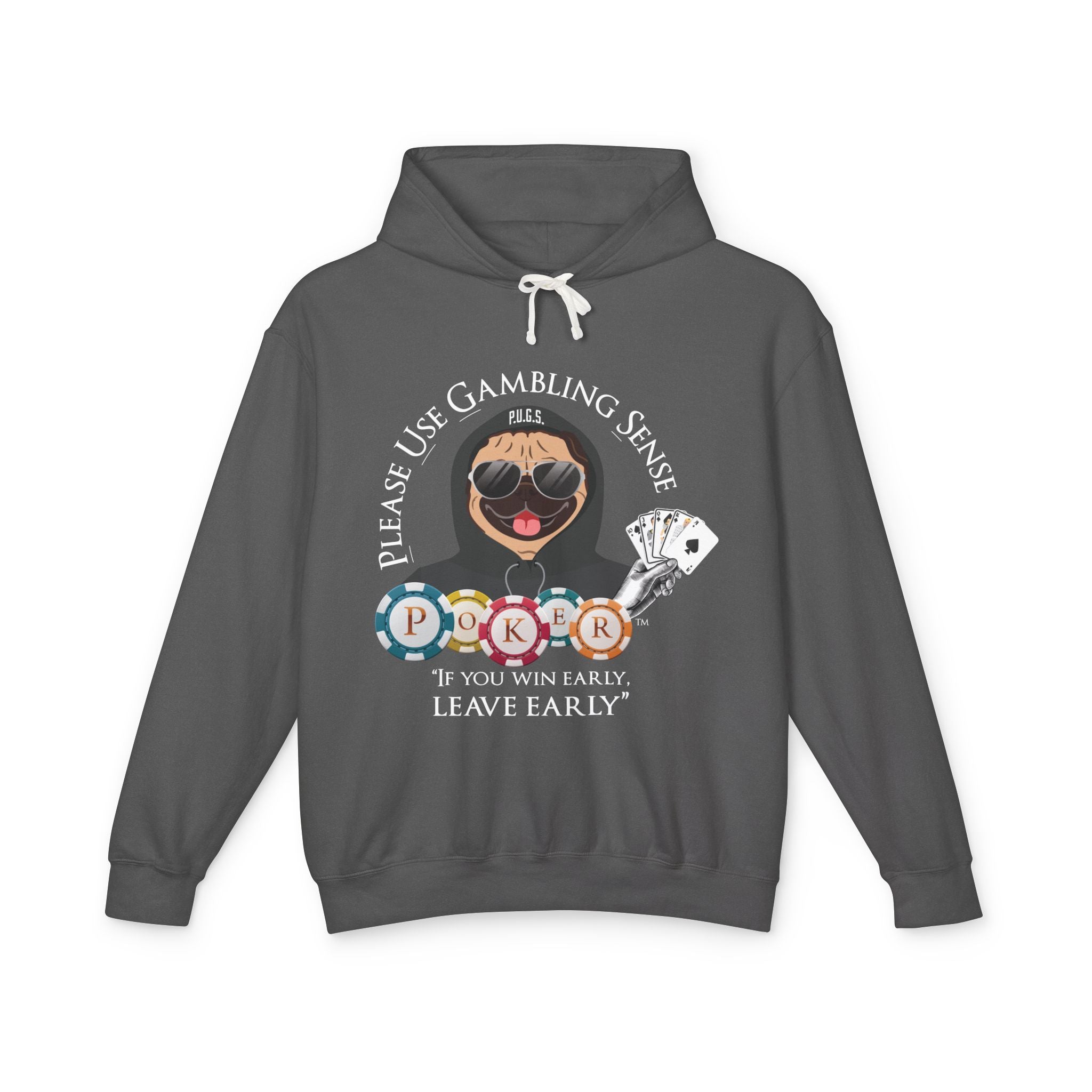 Funny poker graphic hoodie by P.U.G.S. apparel