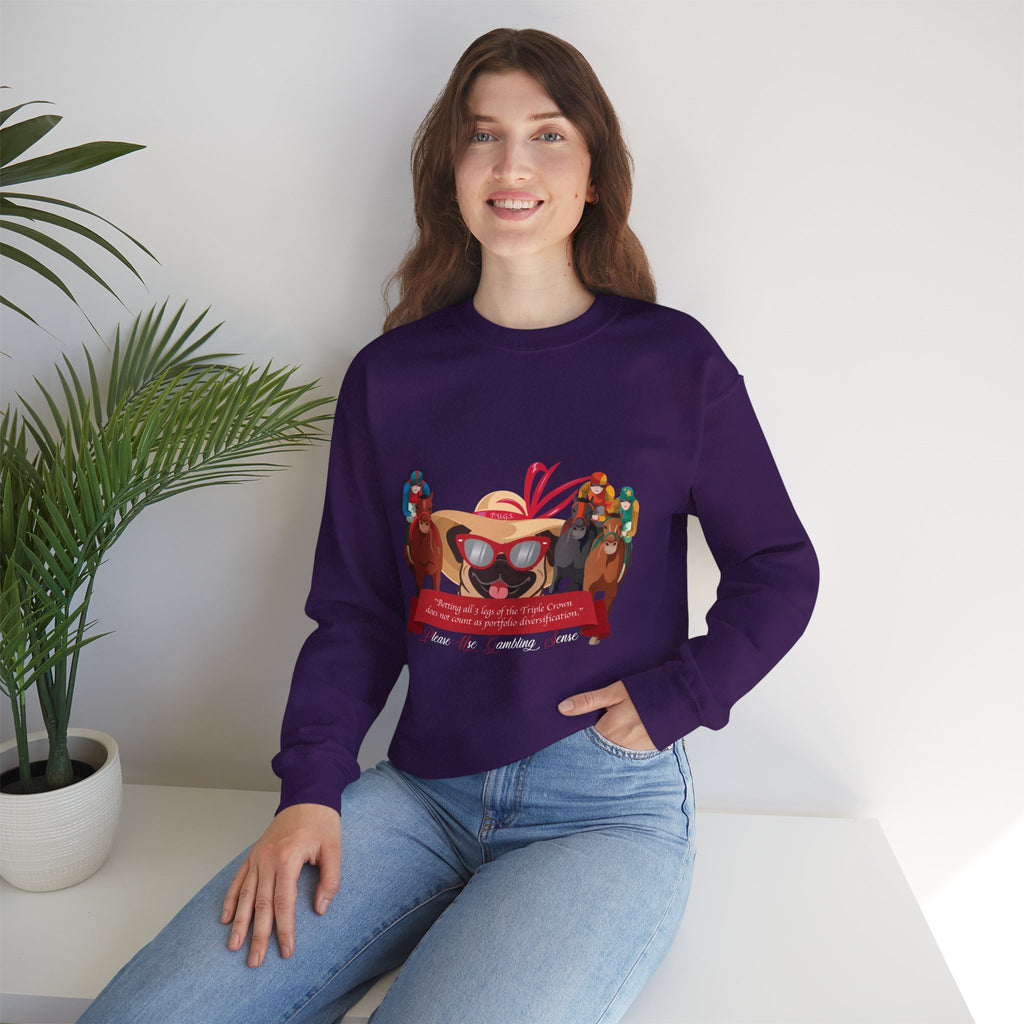 funny horse racing sweatshirt by P.U.G.S. Apparel