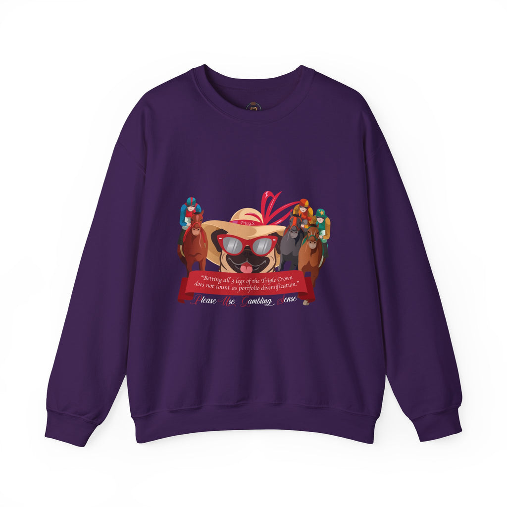 funny horse racing sweatshirt by P.U.G.S. Apparel