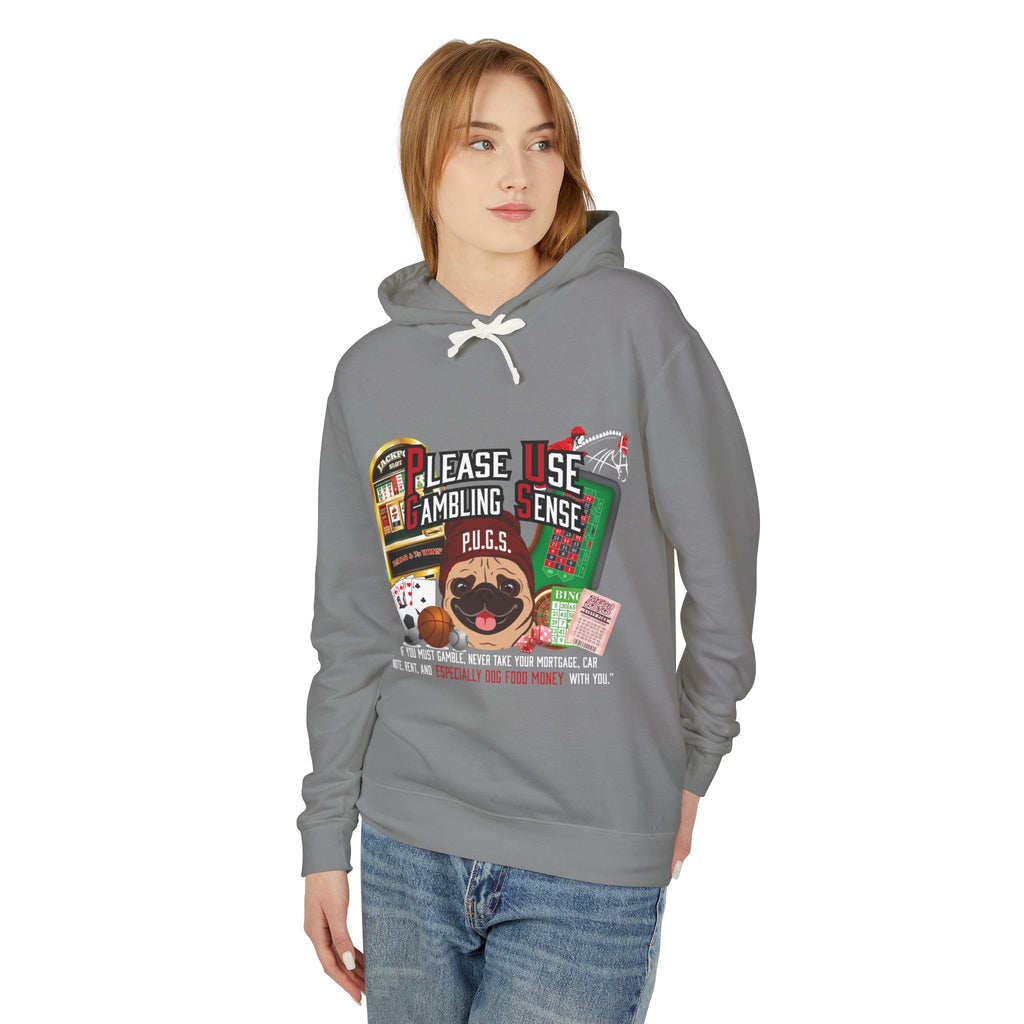 All Gambling Pug Hoodie by P.U.G.S. Apparel: Dark colors