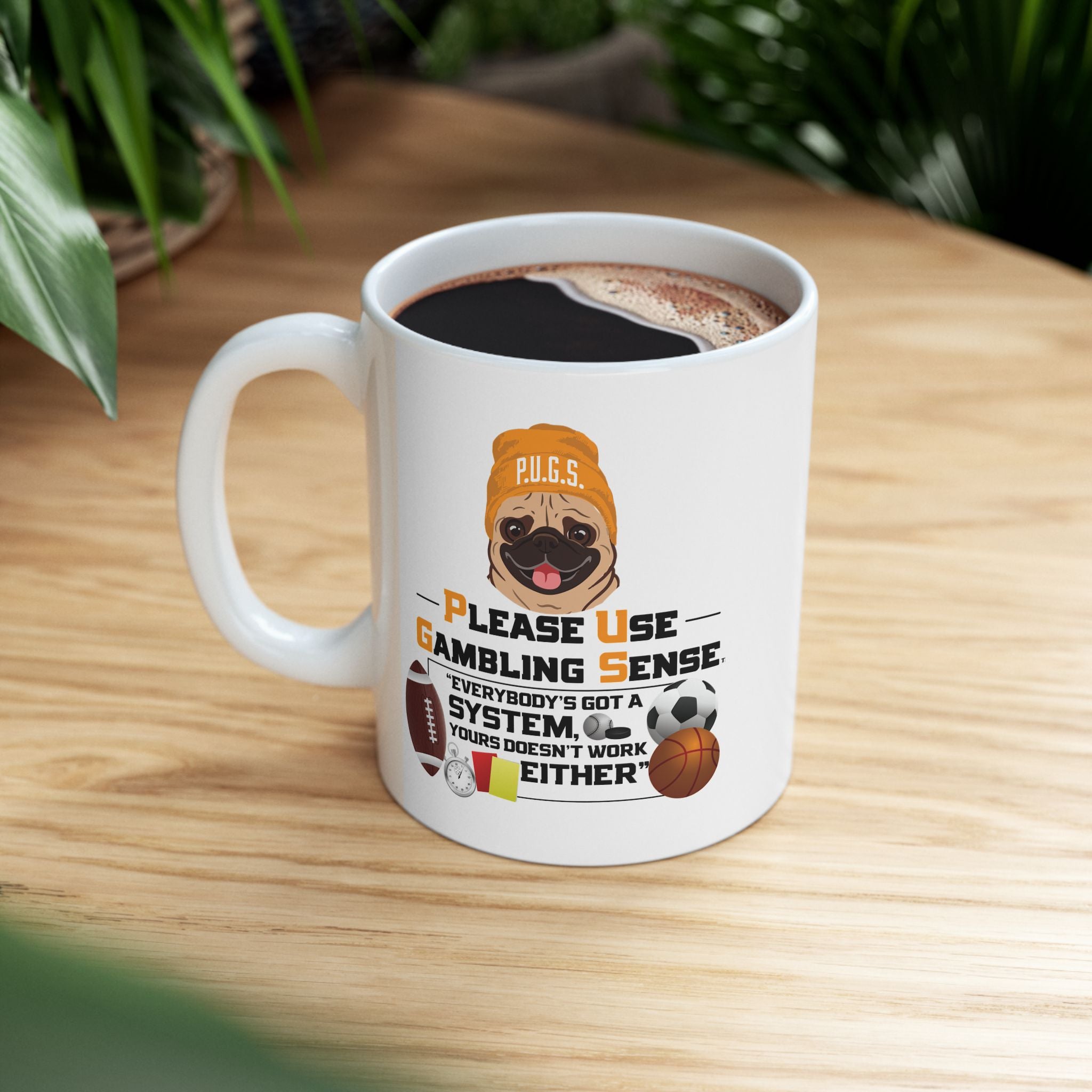 Sports Betting "System" White Ceramic Mug Coffee Cup (11oz/15oz)