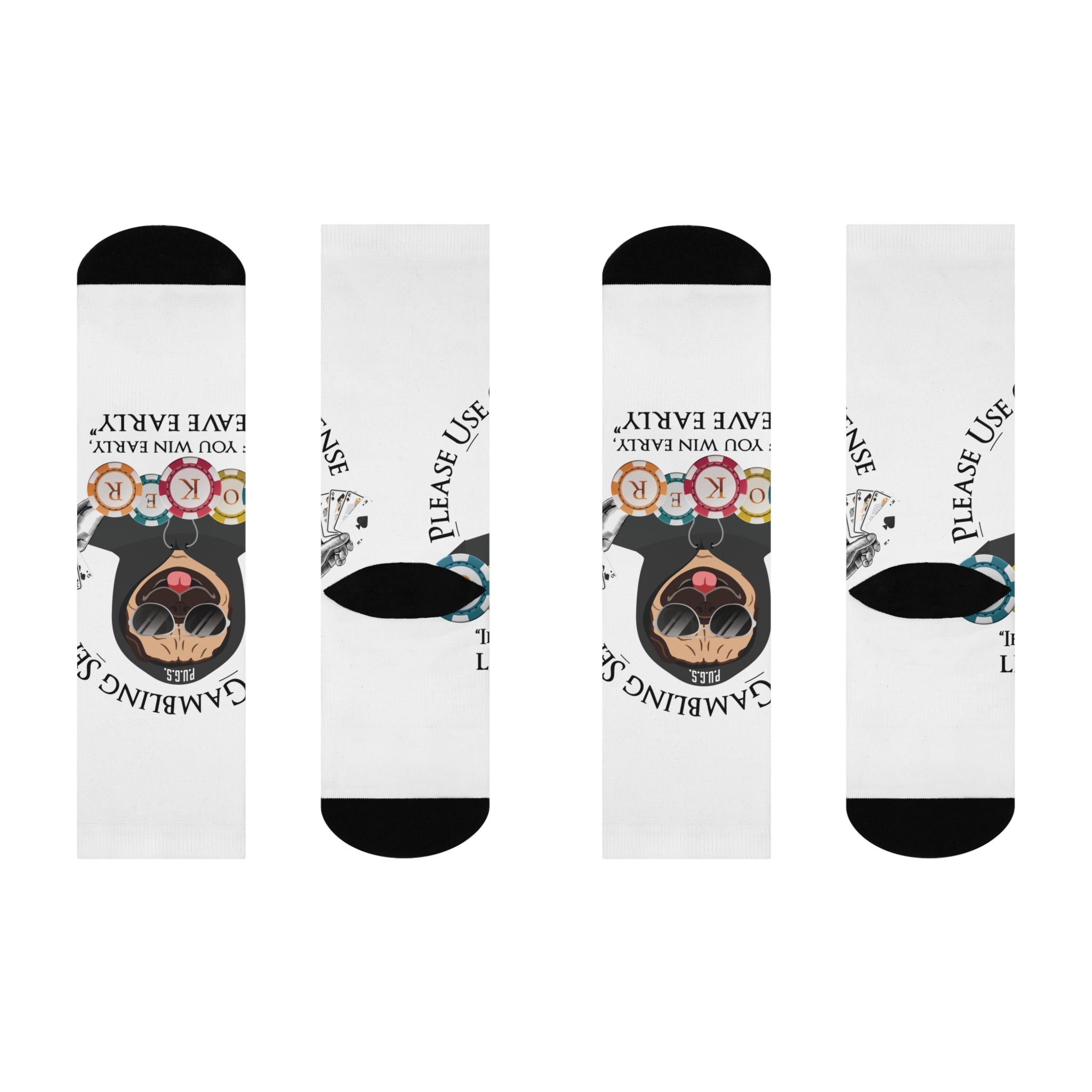 Poker “Leave Early” Collection Cushioned Crew Socks from P.U.G.S. Apparel